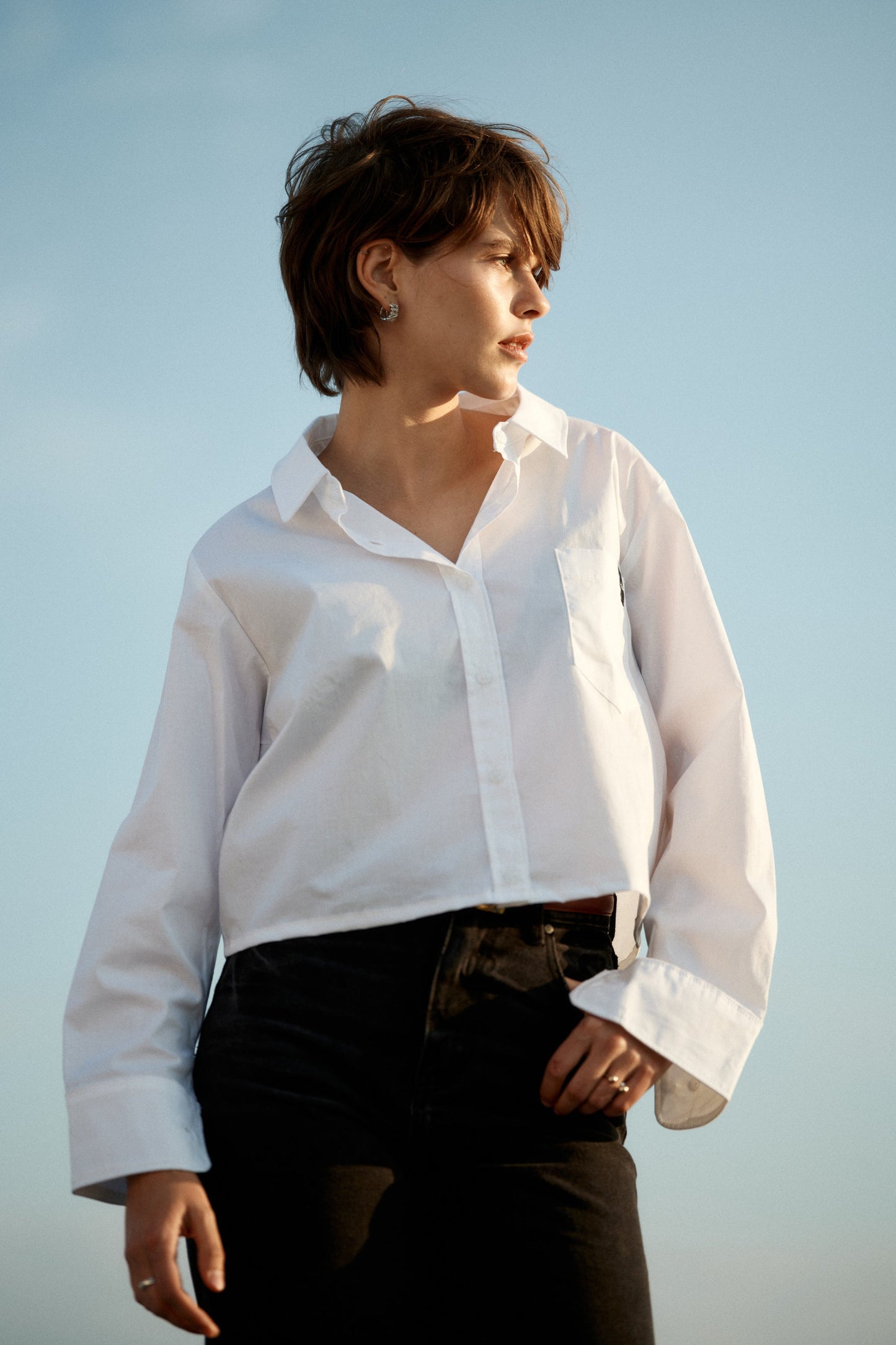 Cropped Jacky button-up shirt