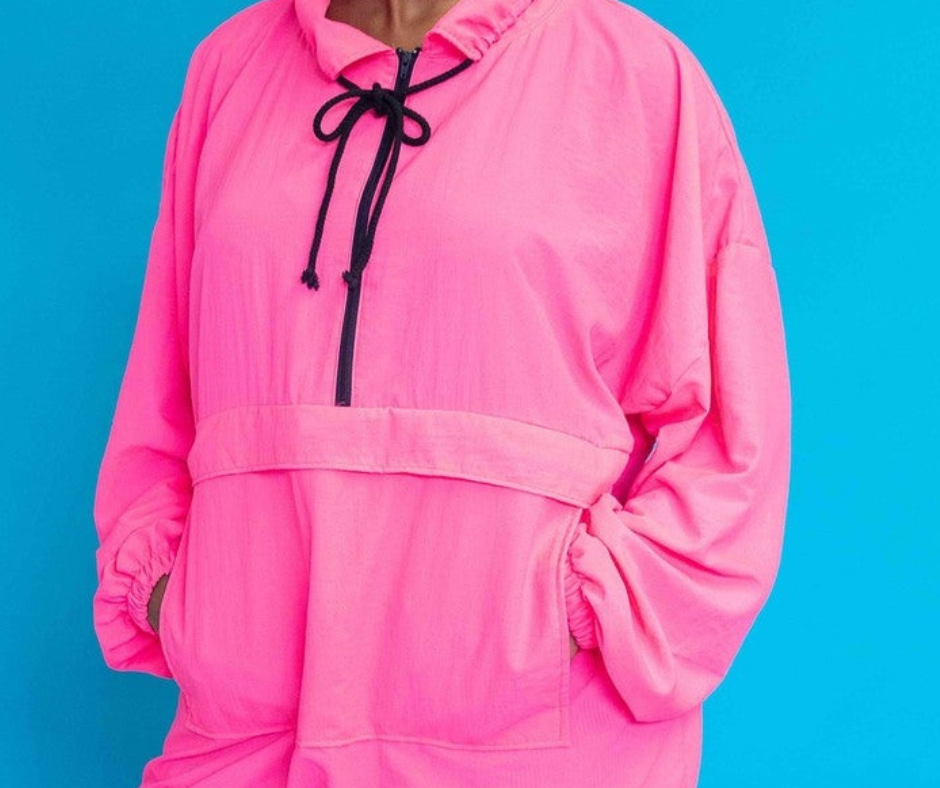 Anorak Ivy rose fluo unisexe