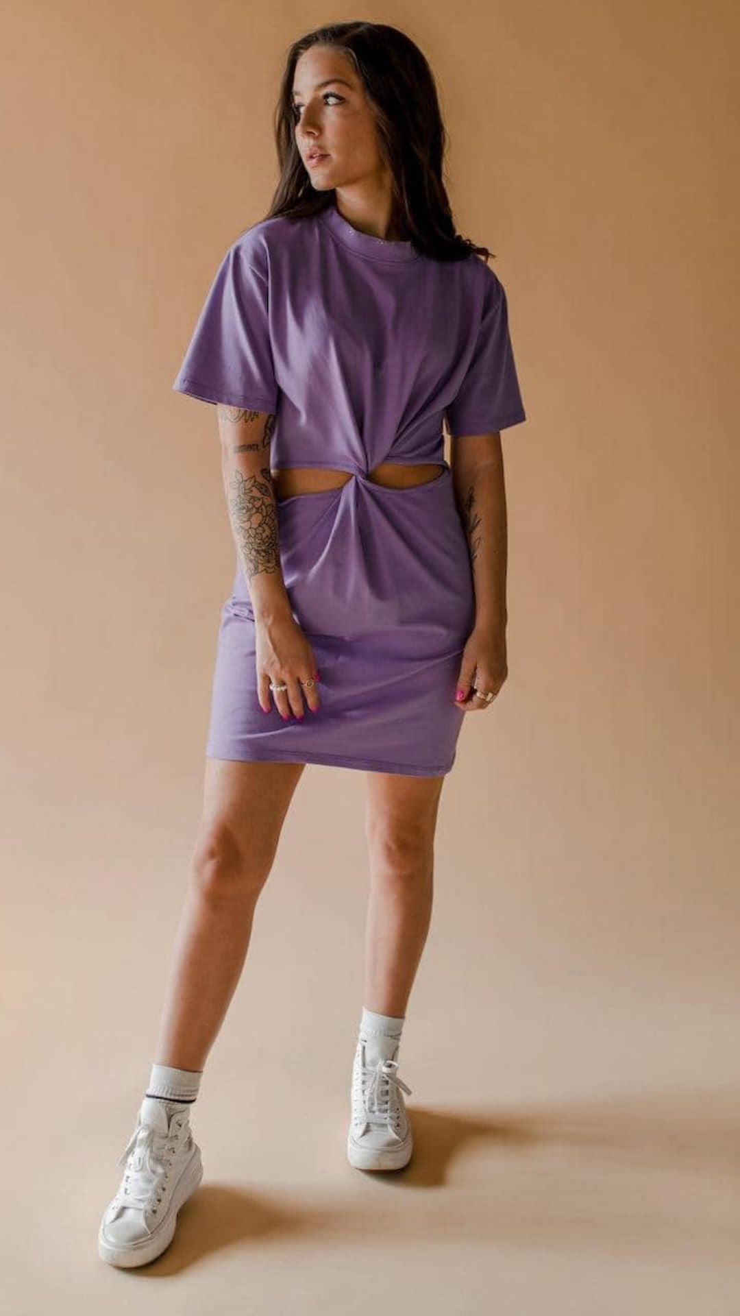 Robe twist manches courtes