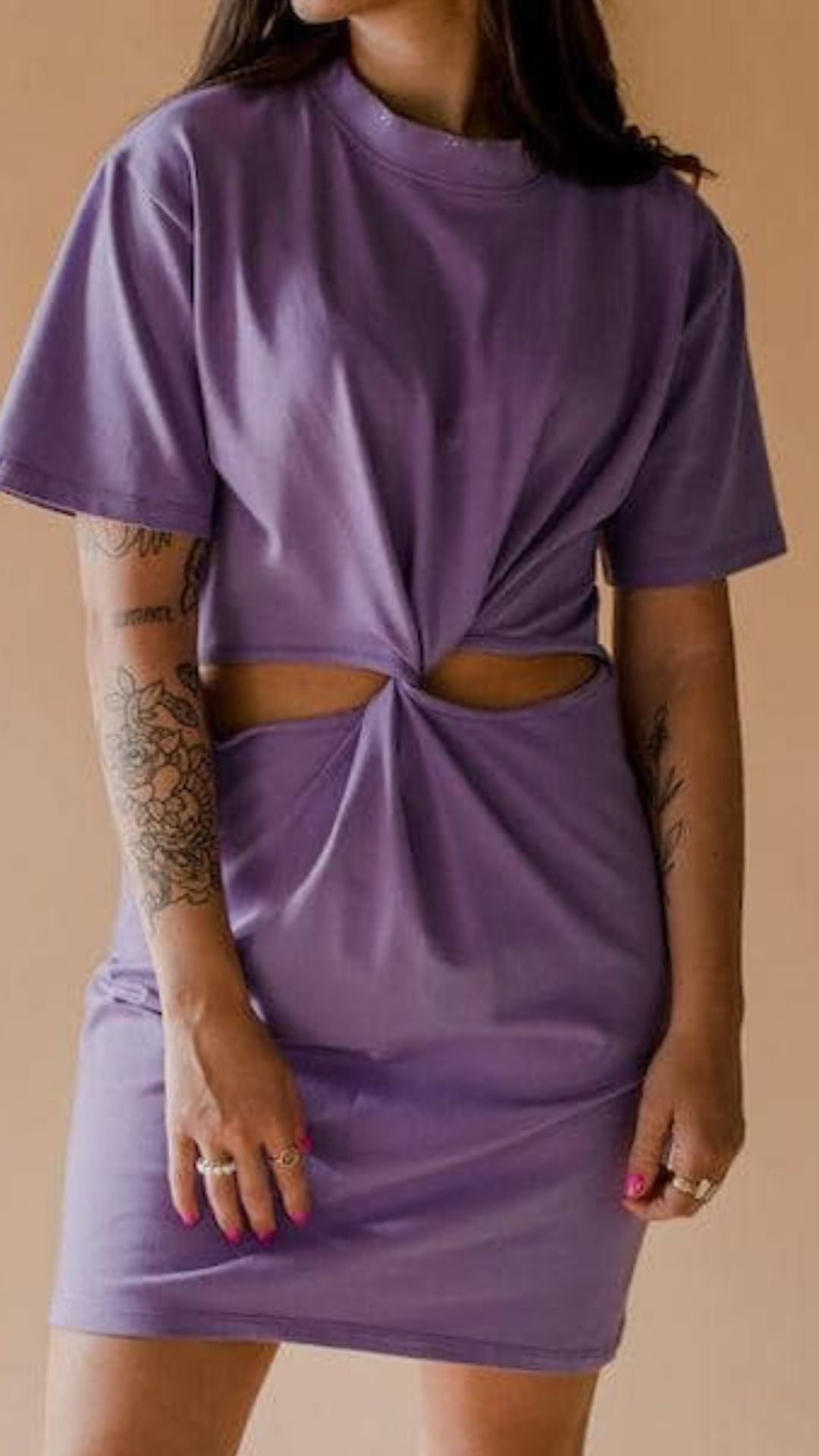 Robe twist manches courtes