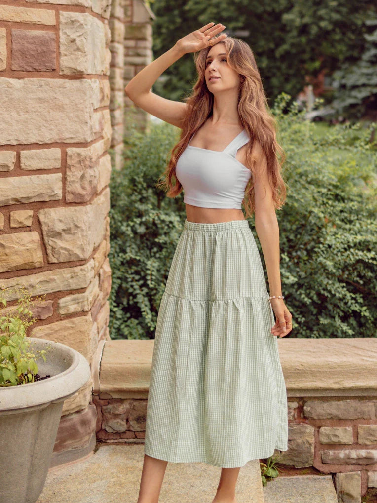 Jupe Longue Carreautée Cameron