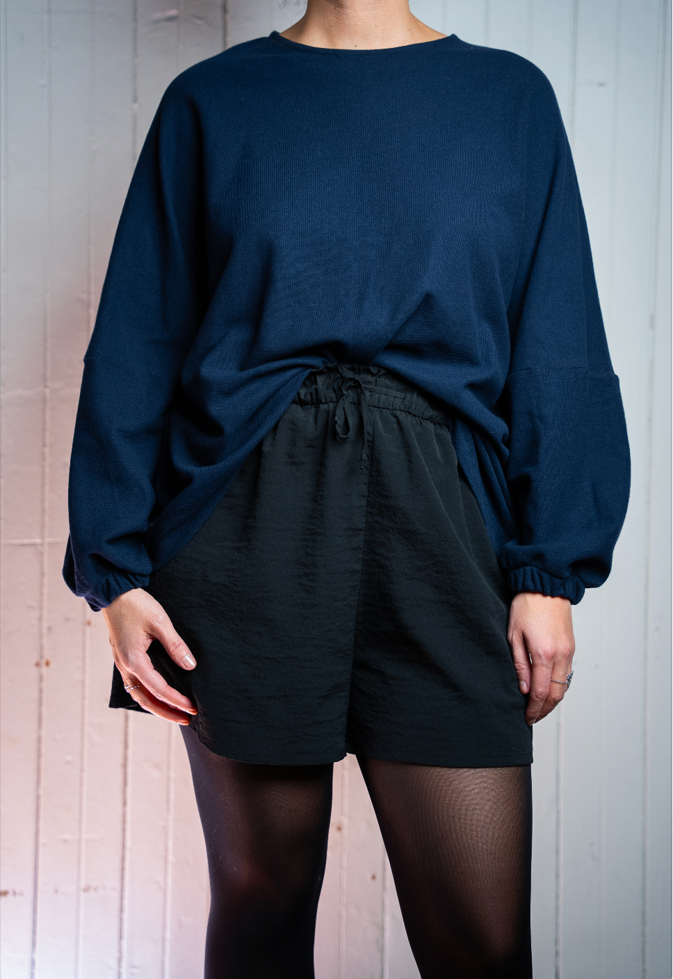 Haut manche chauve-souris - Bleu marine