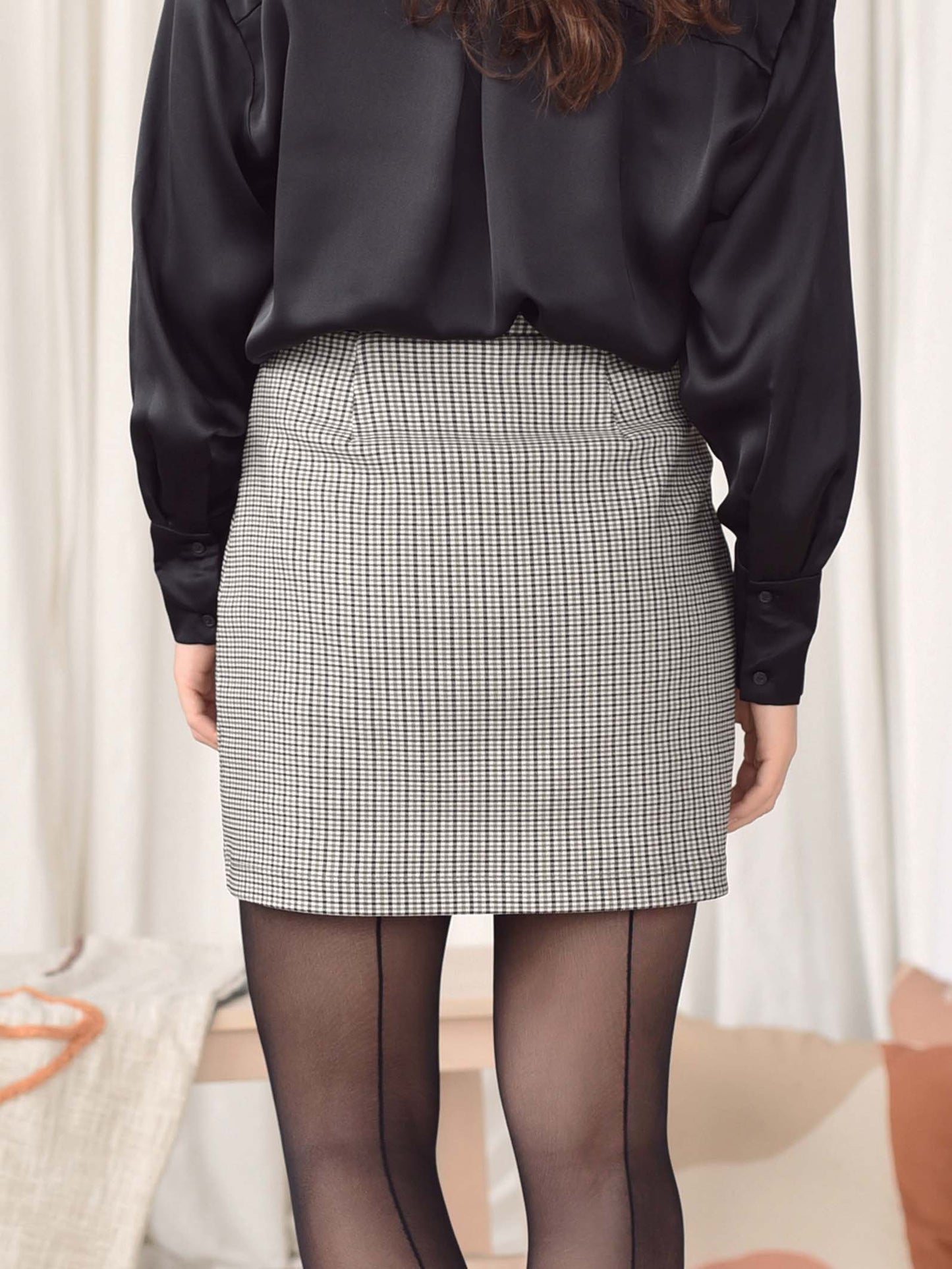 Chloe Plaid Wrap Effect Skirt