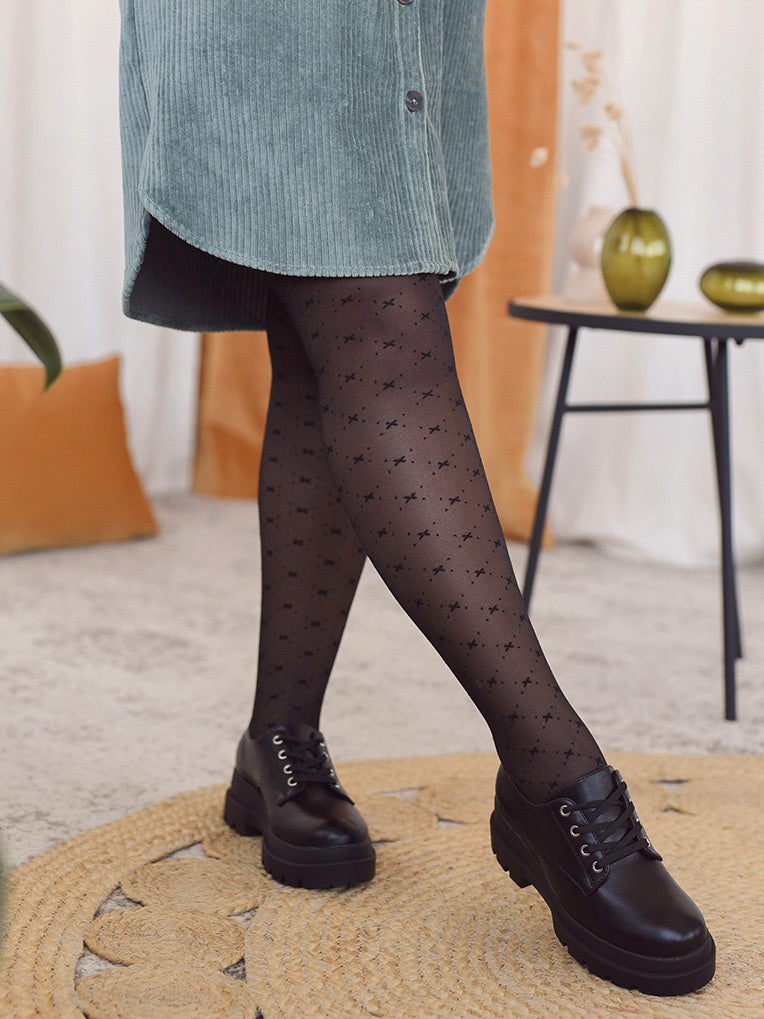 Collants à imprimé croix et points