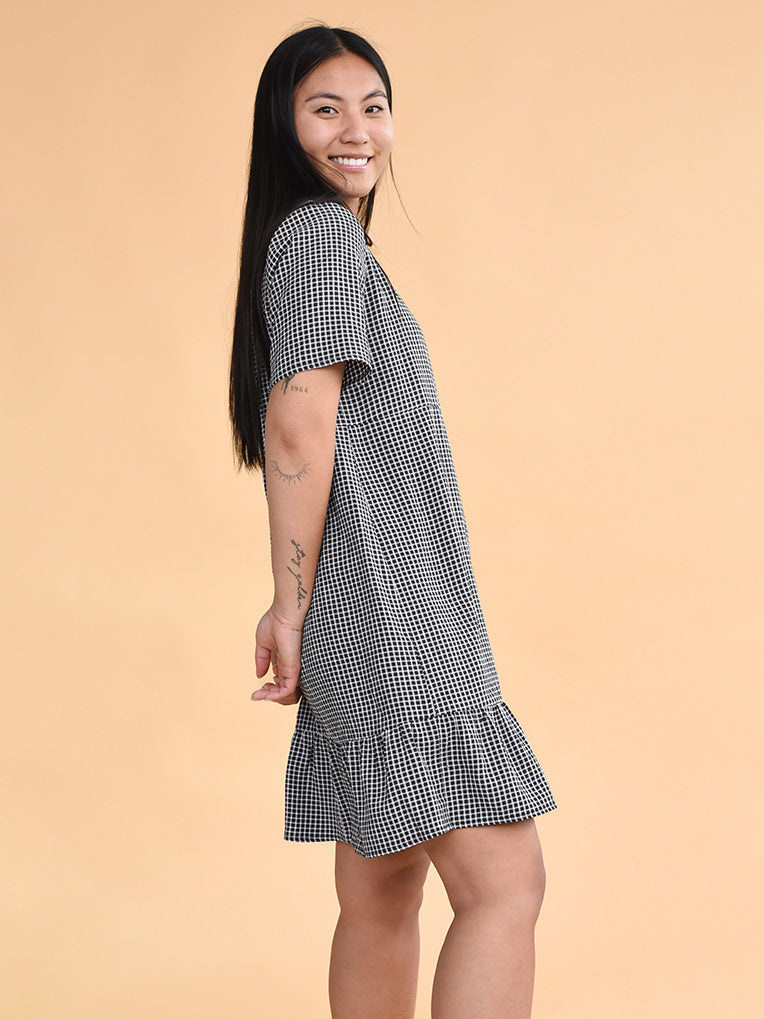Robe courte à carreaux Kim
