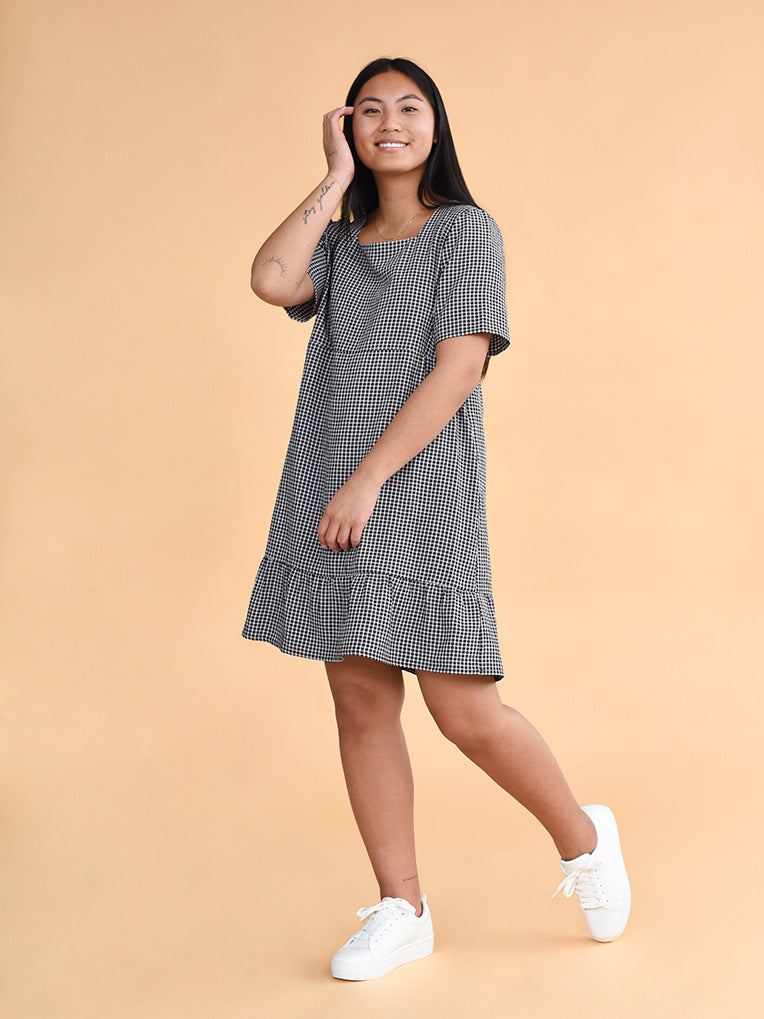 Robe courte à carreaux Kim
