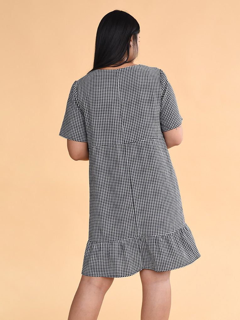 Robe courte à carreaux Kim