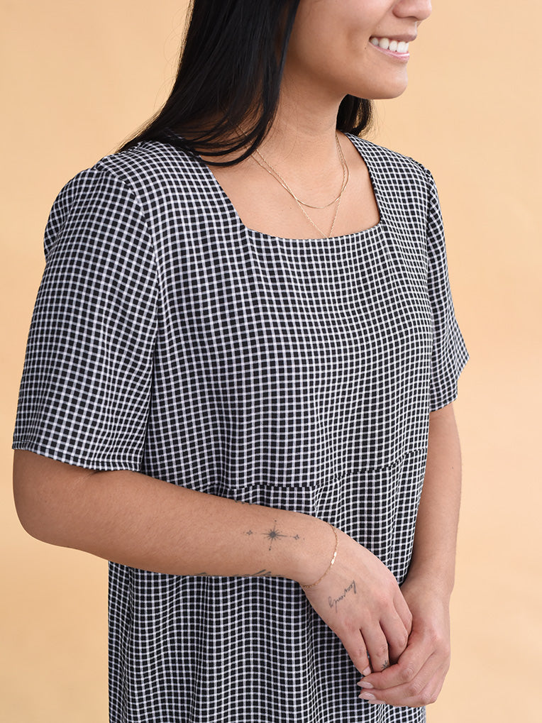 Robe courte à carreaux Kim