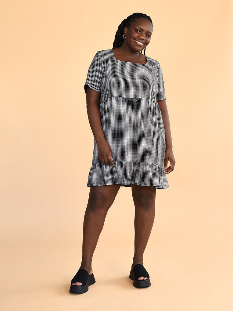 Robe courte à carreaux Kim