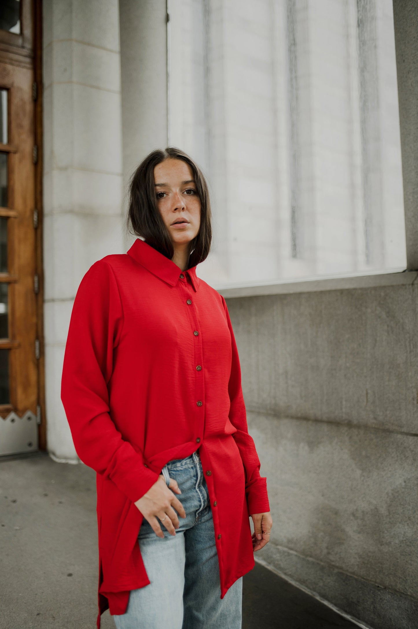 Chemise Long button-up flow
