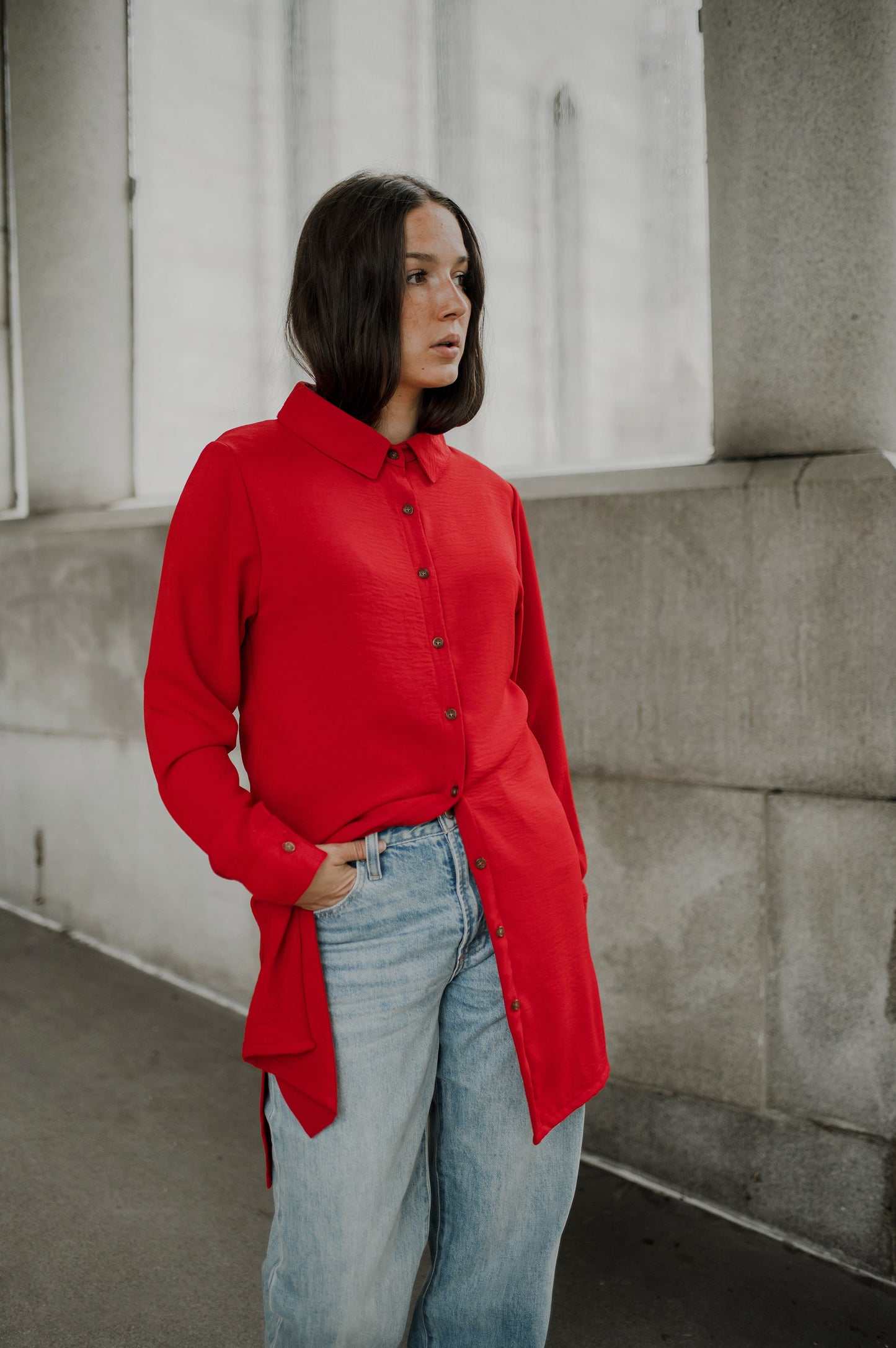 Chemise Long button-up flow