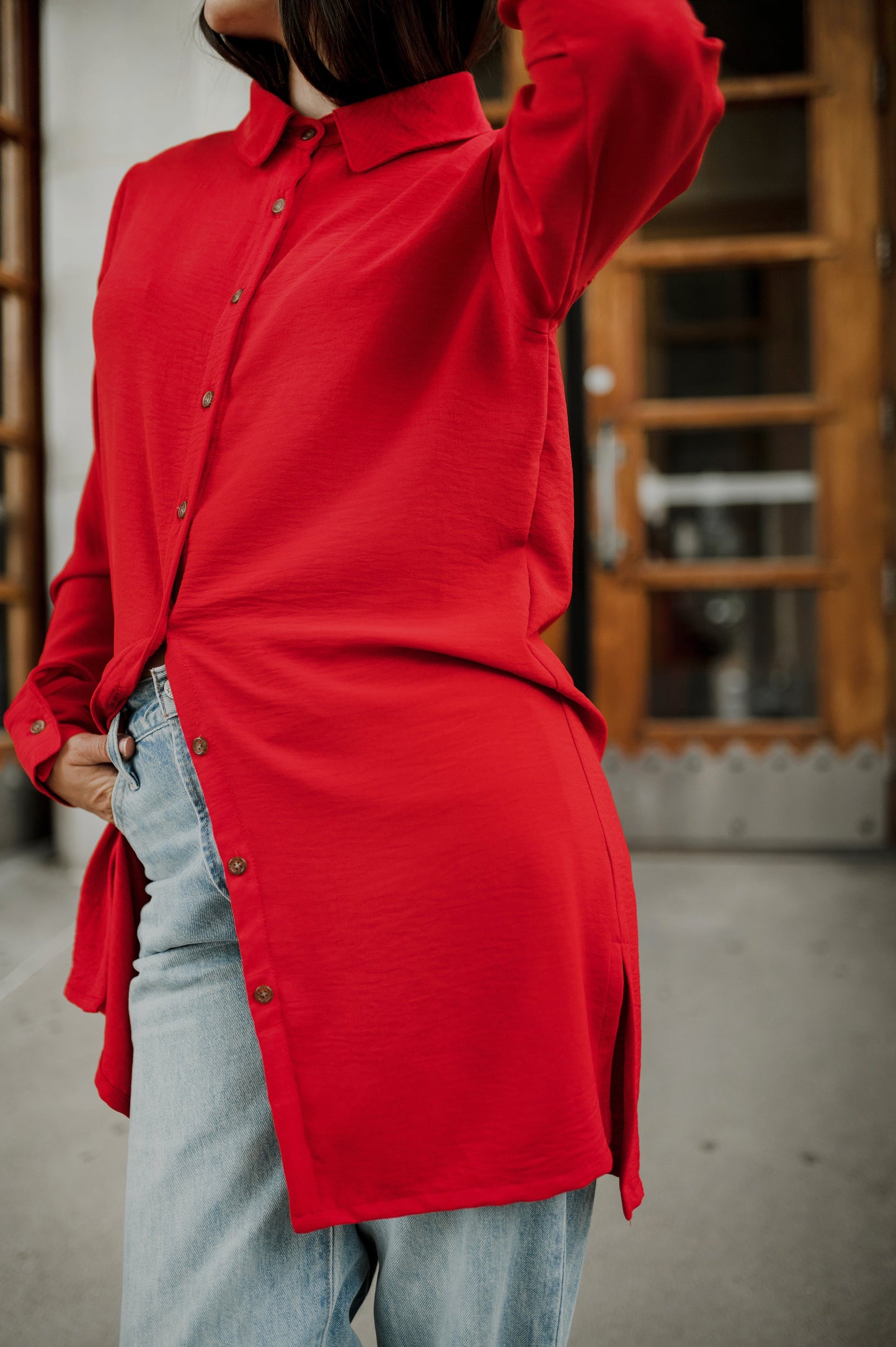 Chemise Long button-up flow