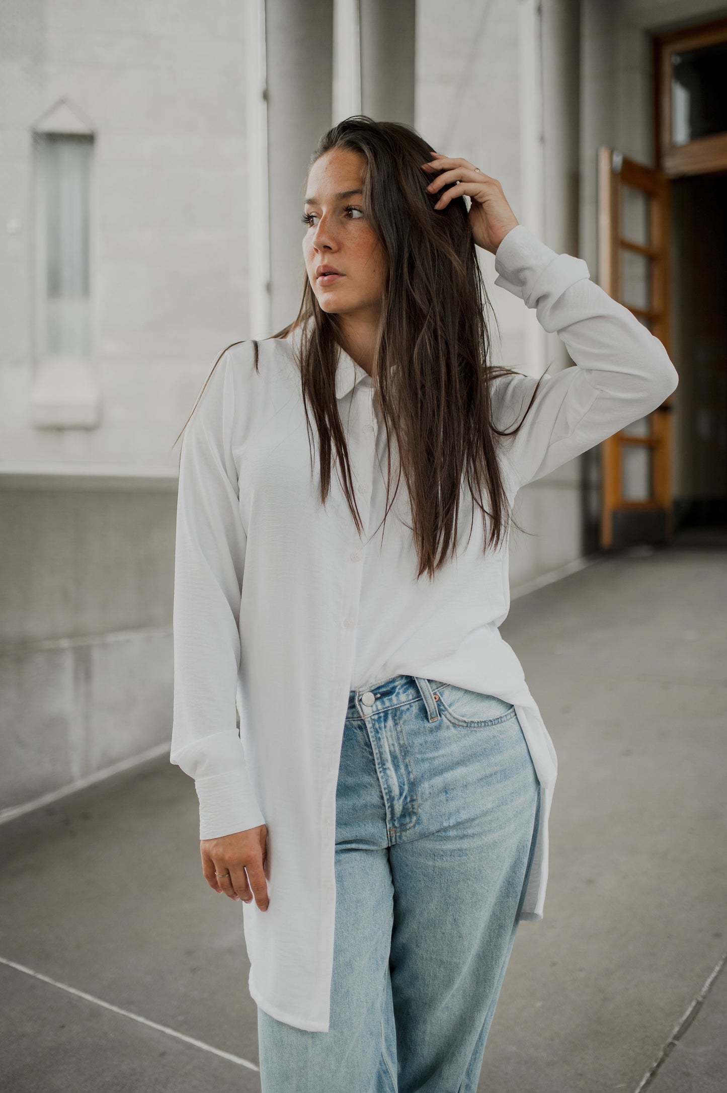 Chemise Long button-up flow