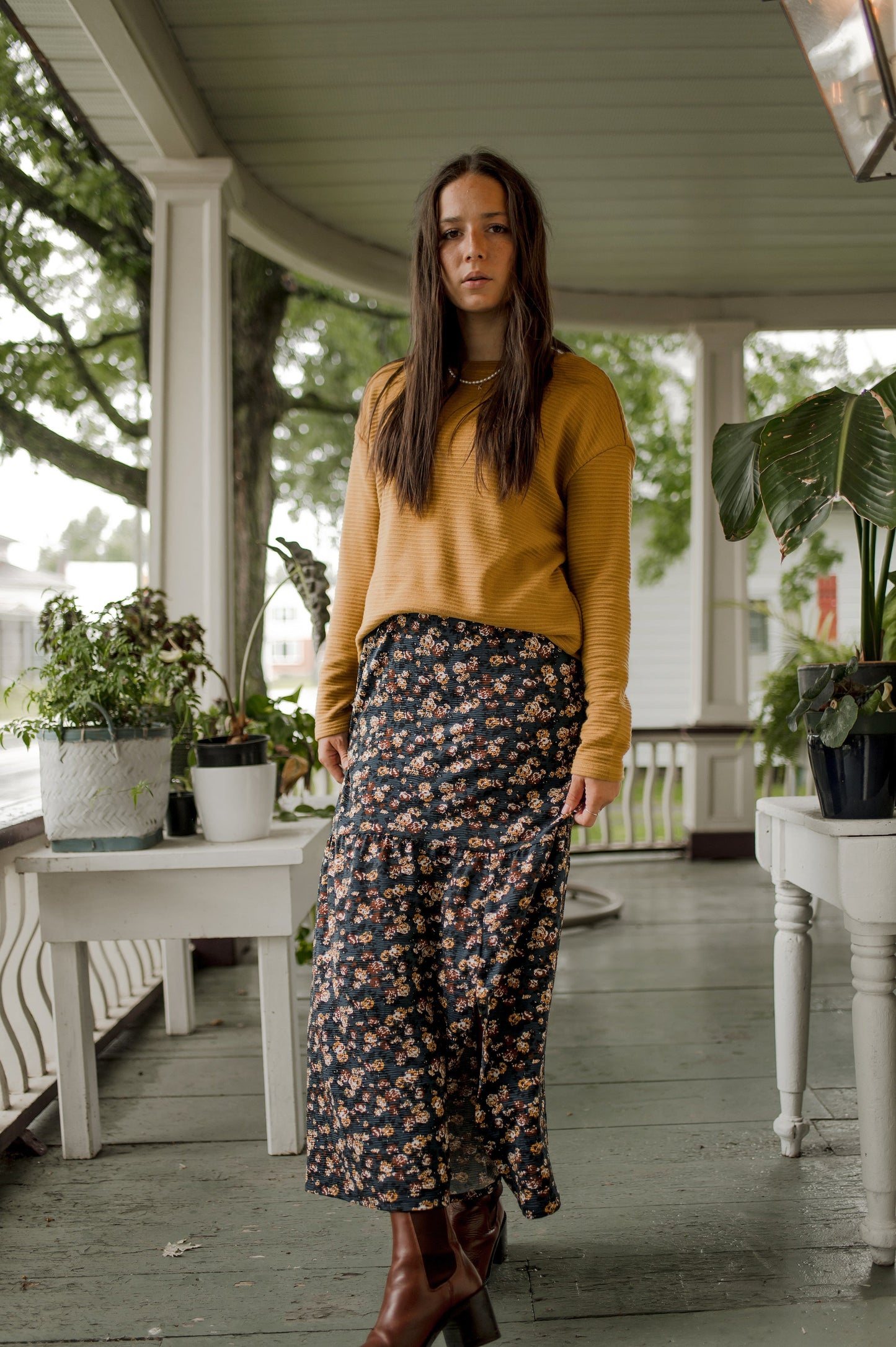 Jupe maxi imprimée florale
