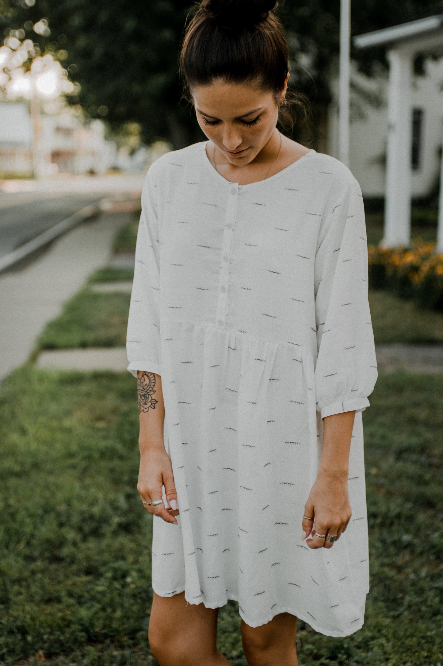Robe Rhone - Robe blanche avec motif subtil