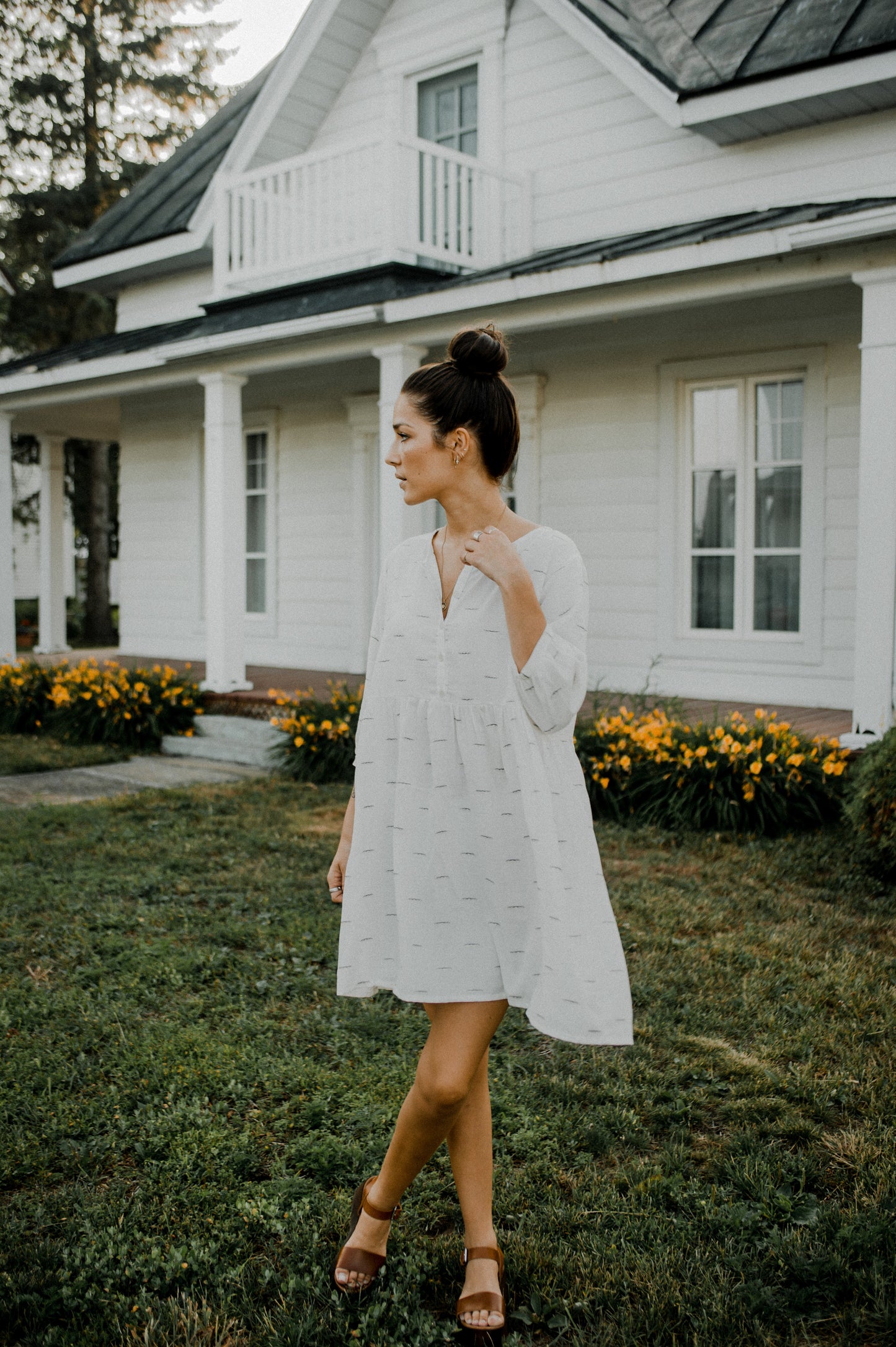 Robe Rhone - Robe blanche avec motif subtil