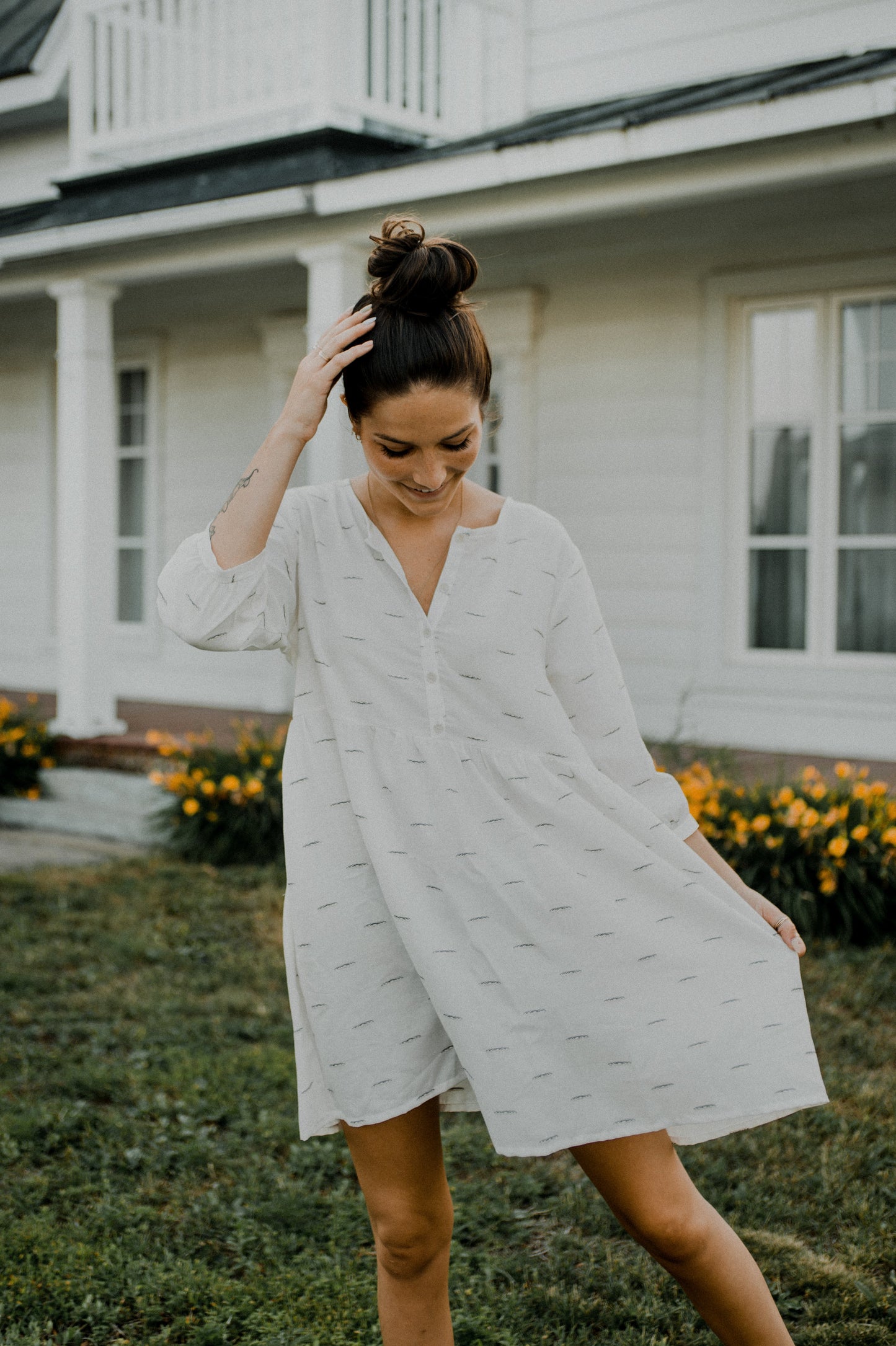 Robe Rhone - Robe blanche avec motif subtil
