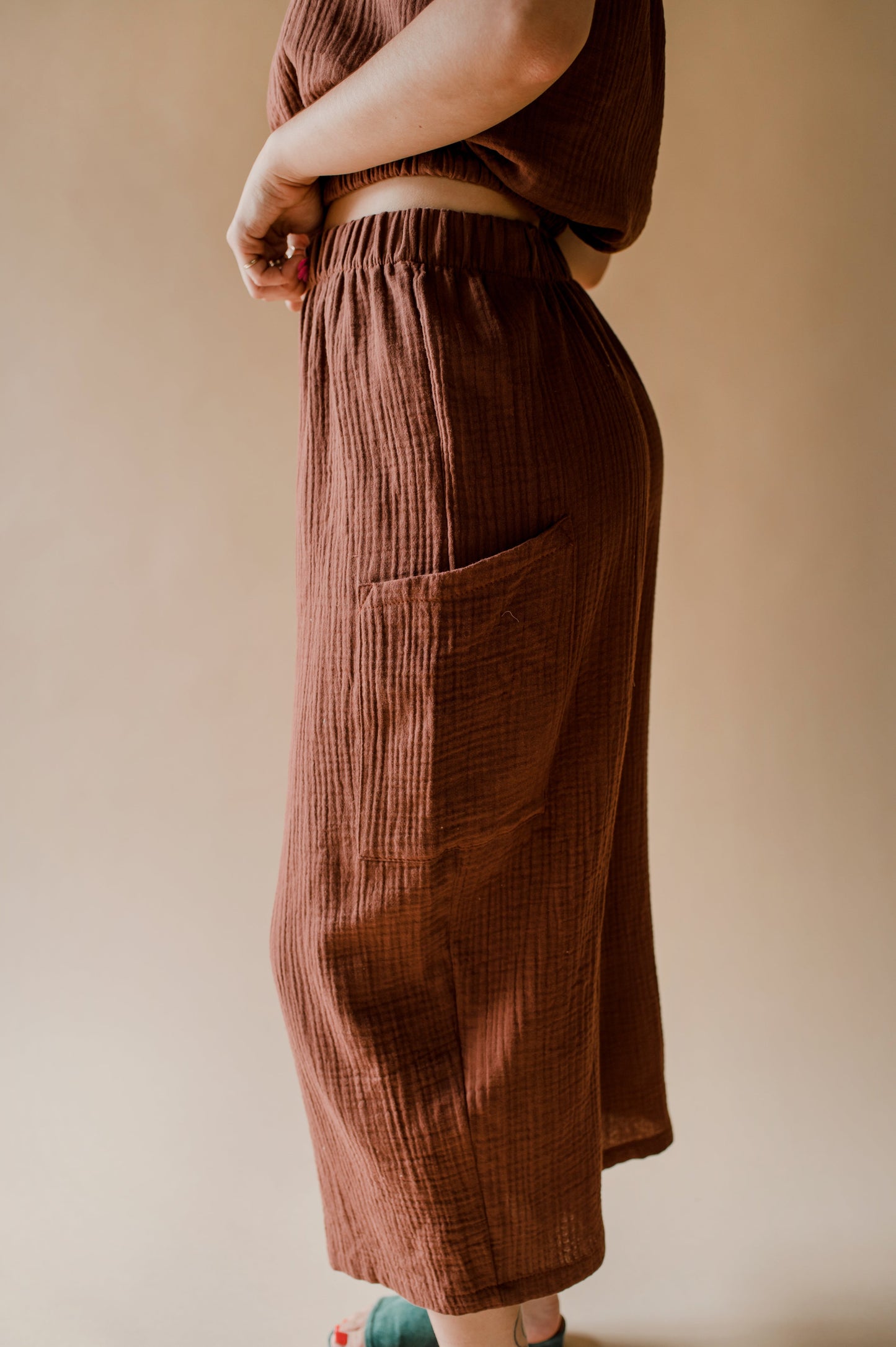 Pantalon large décontracté avec poches