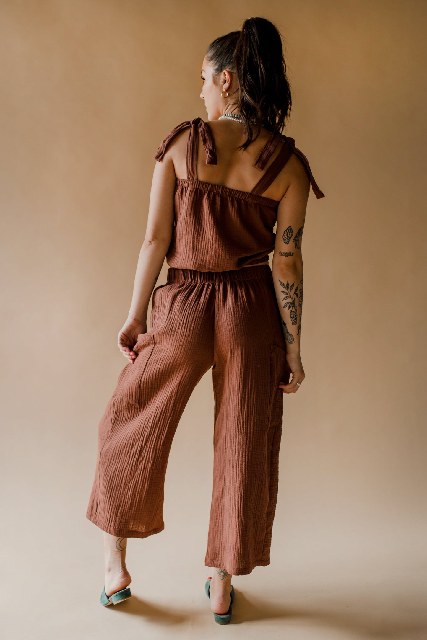 Pantalon large décontracté avec poches