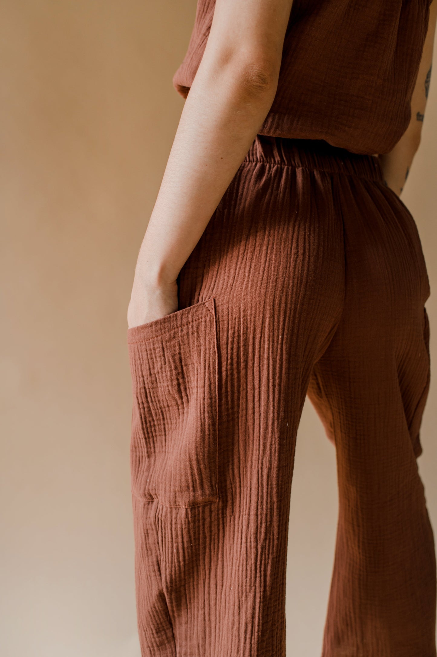 Pantalon large décontracté avec poches