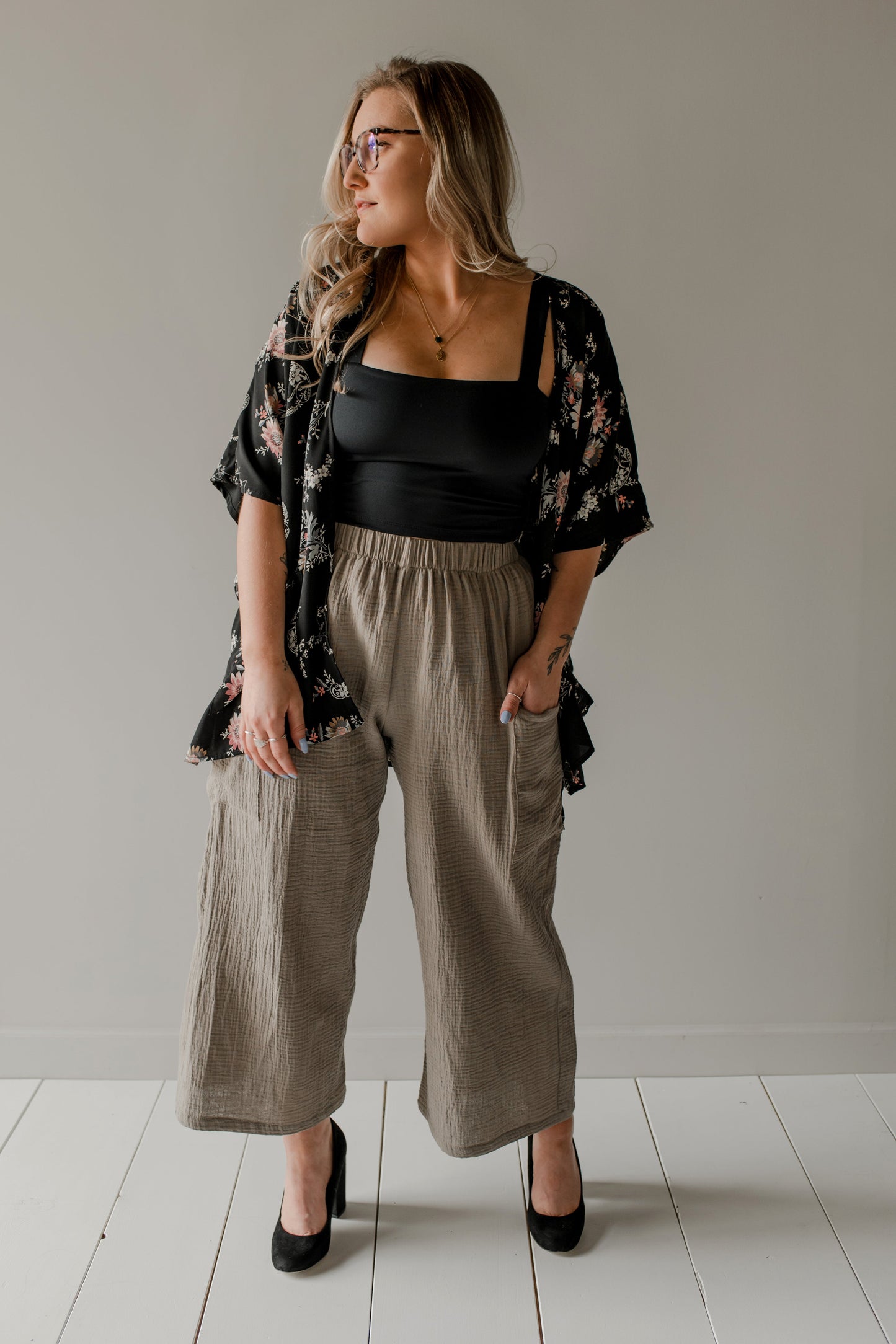 Pantalon large décontracté avec poches