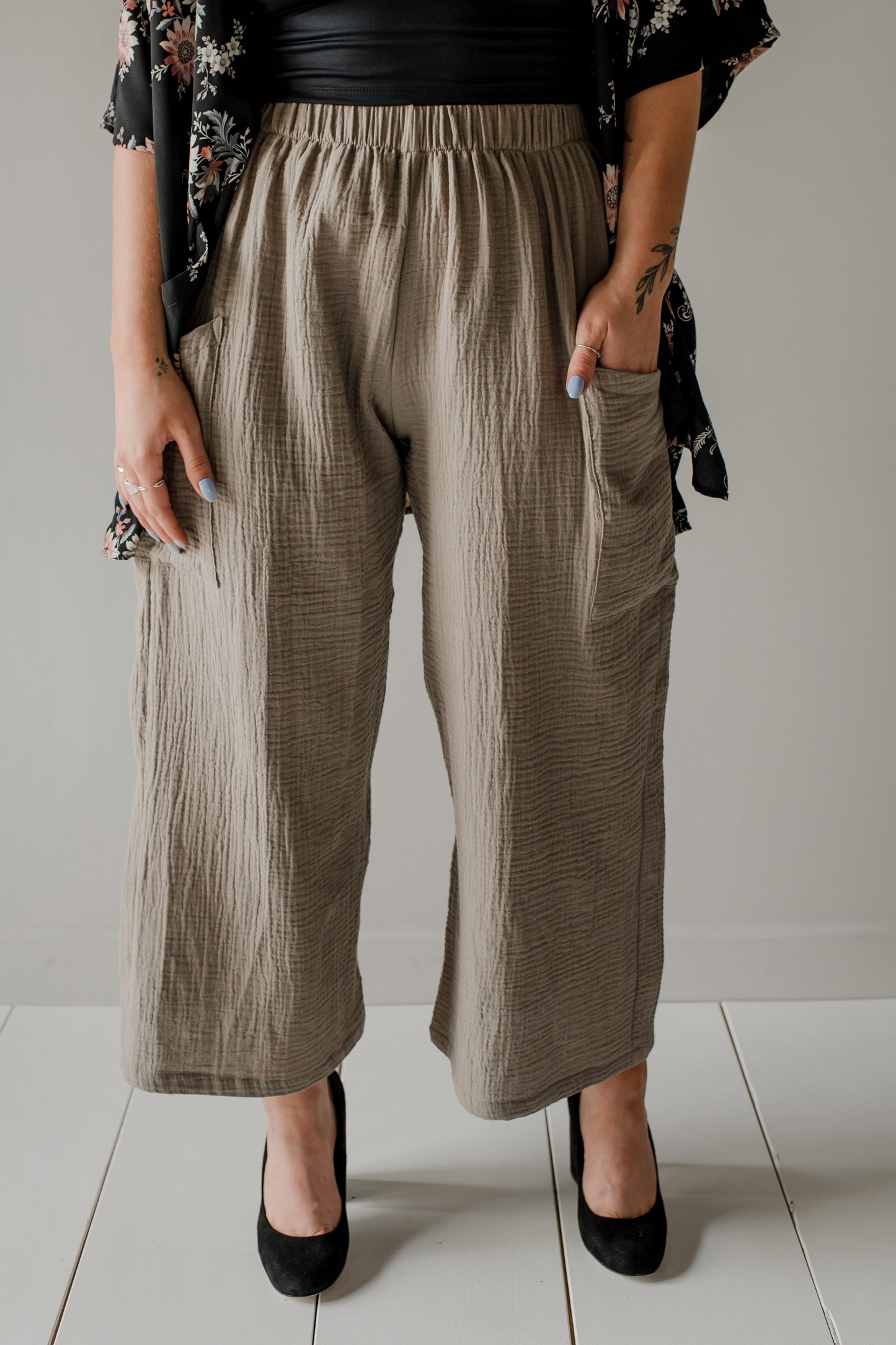 Pantalon large décontracté avec poches
