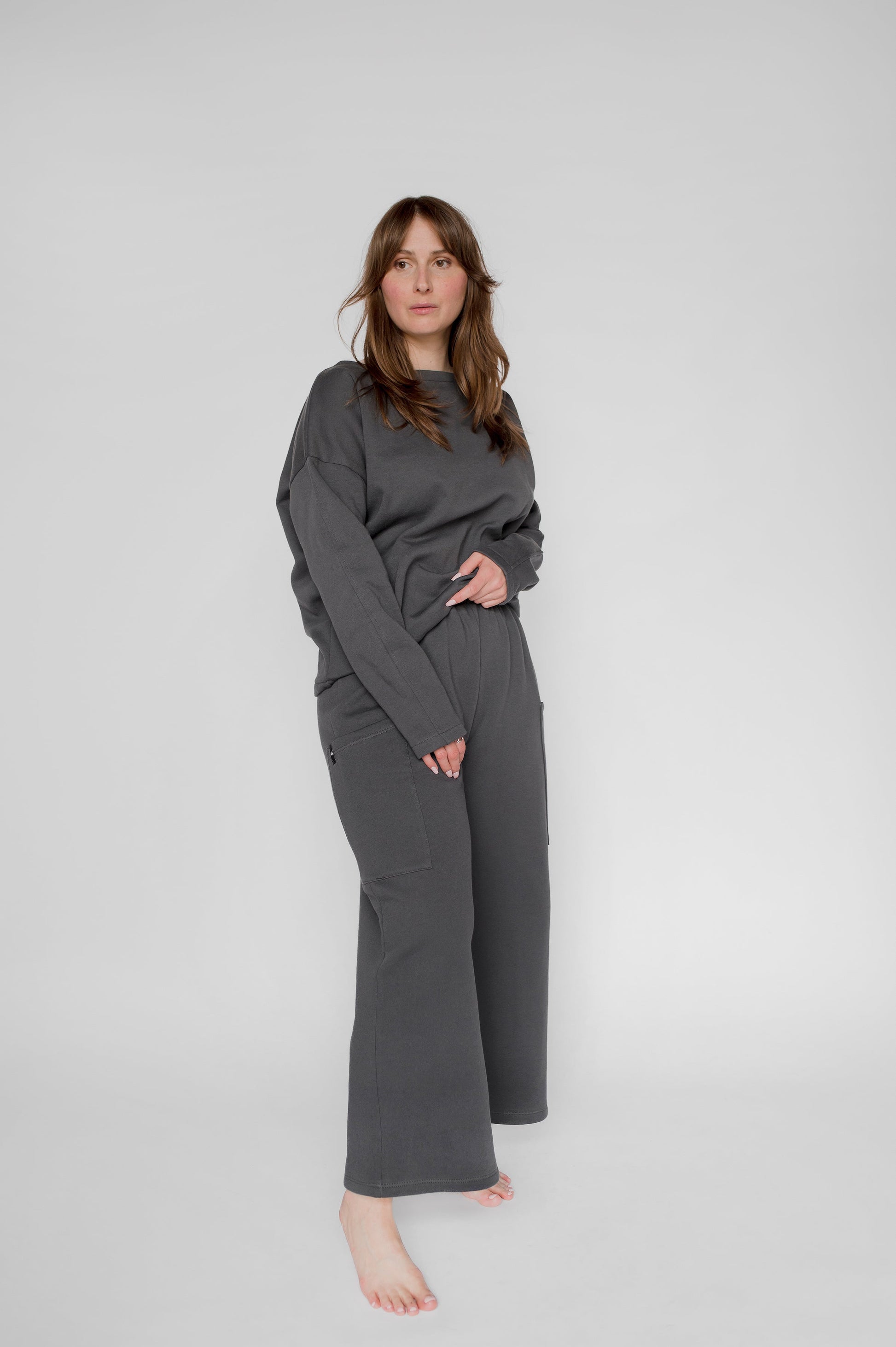 Pantalon cargo molleton blanc crème