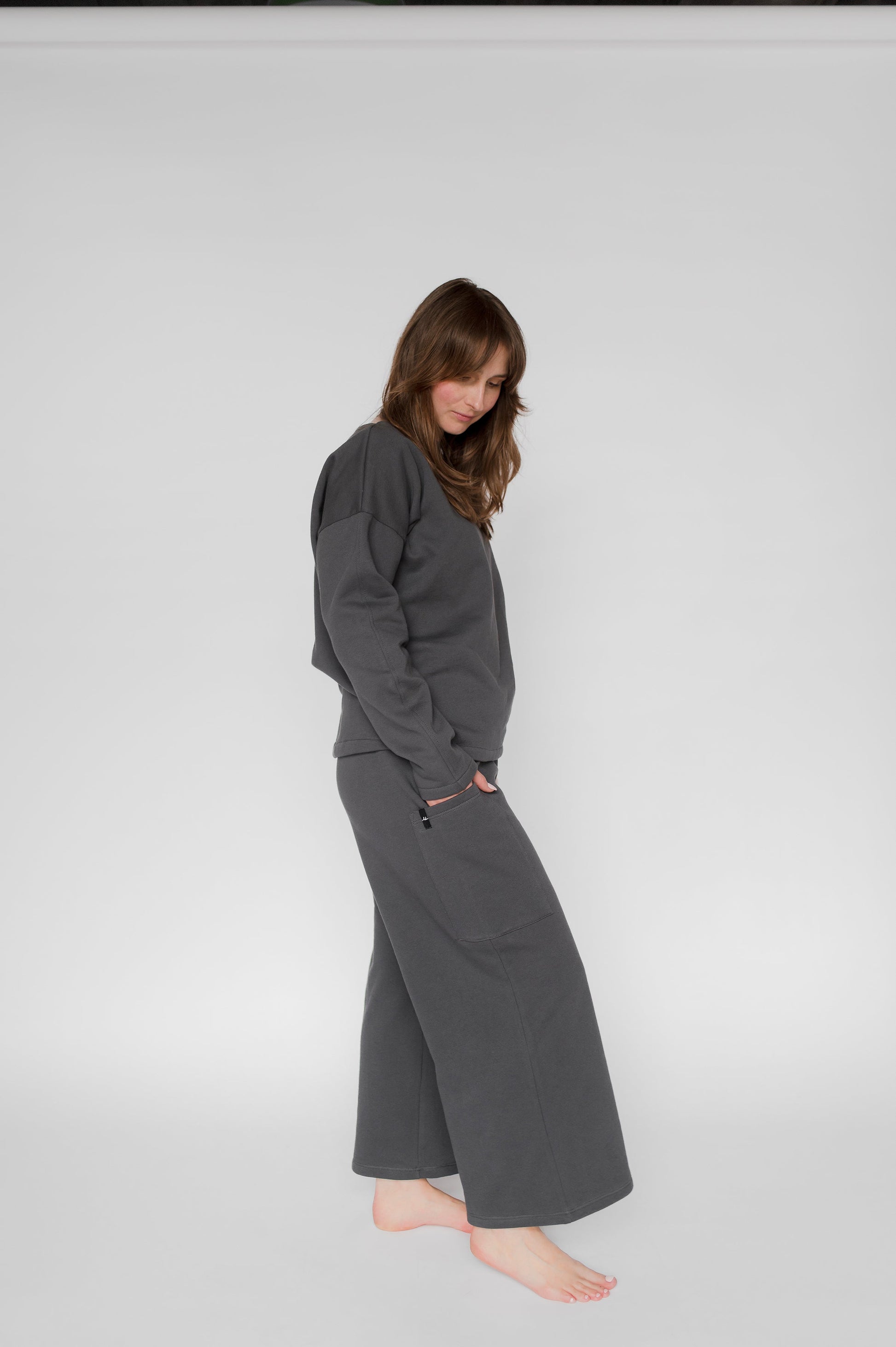 Pantalon cargo molleton blanc crème