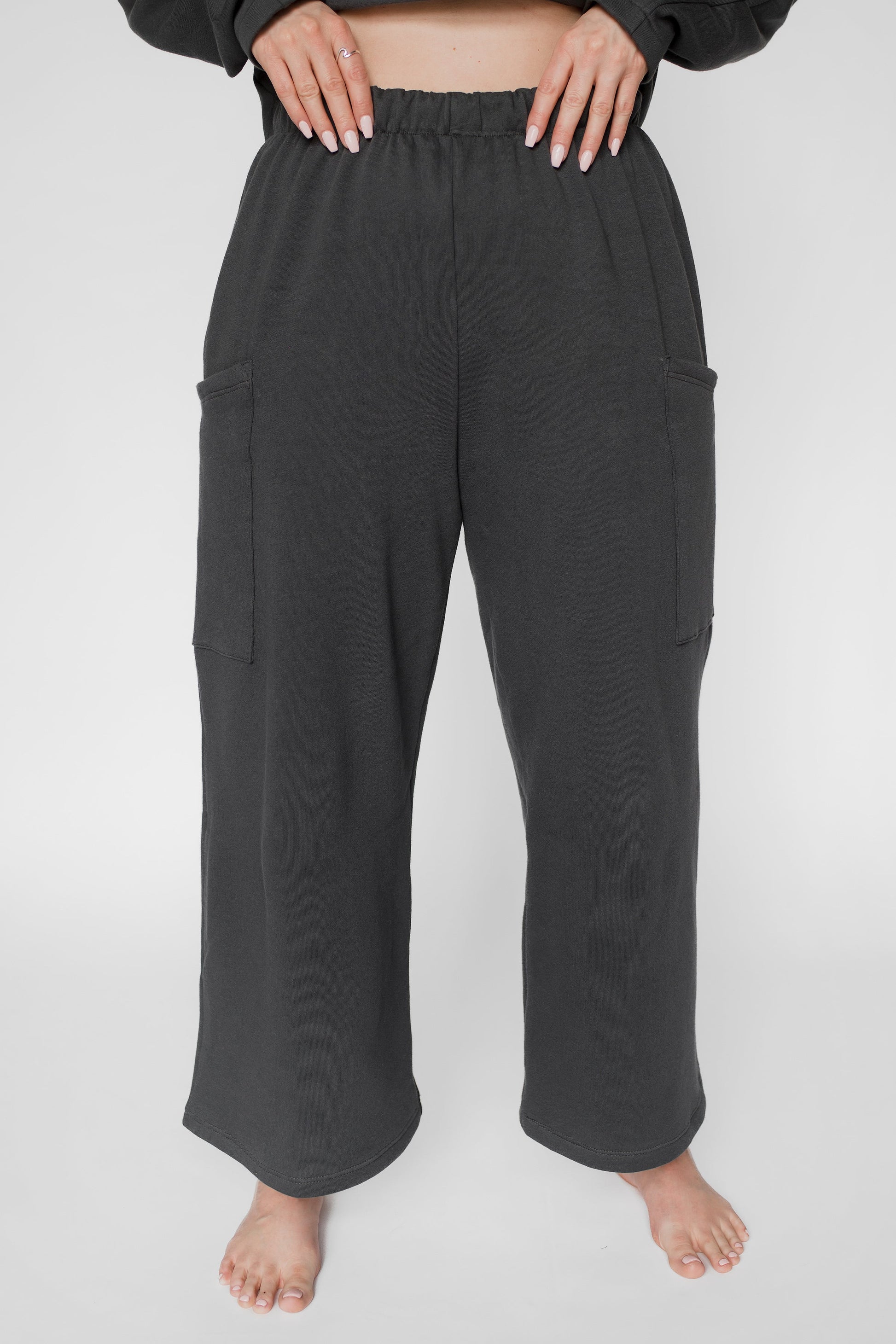 Pantalon cargo molleton blanc crème