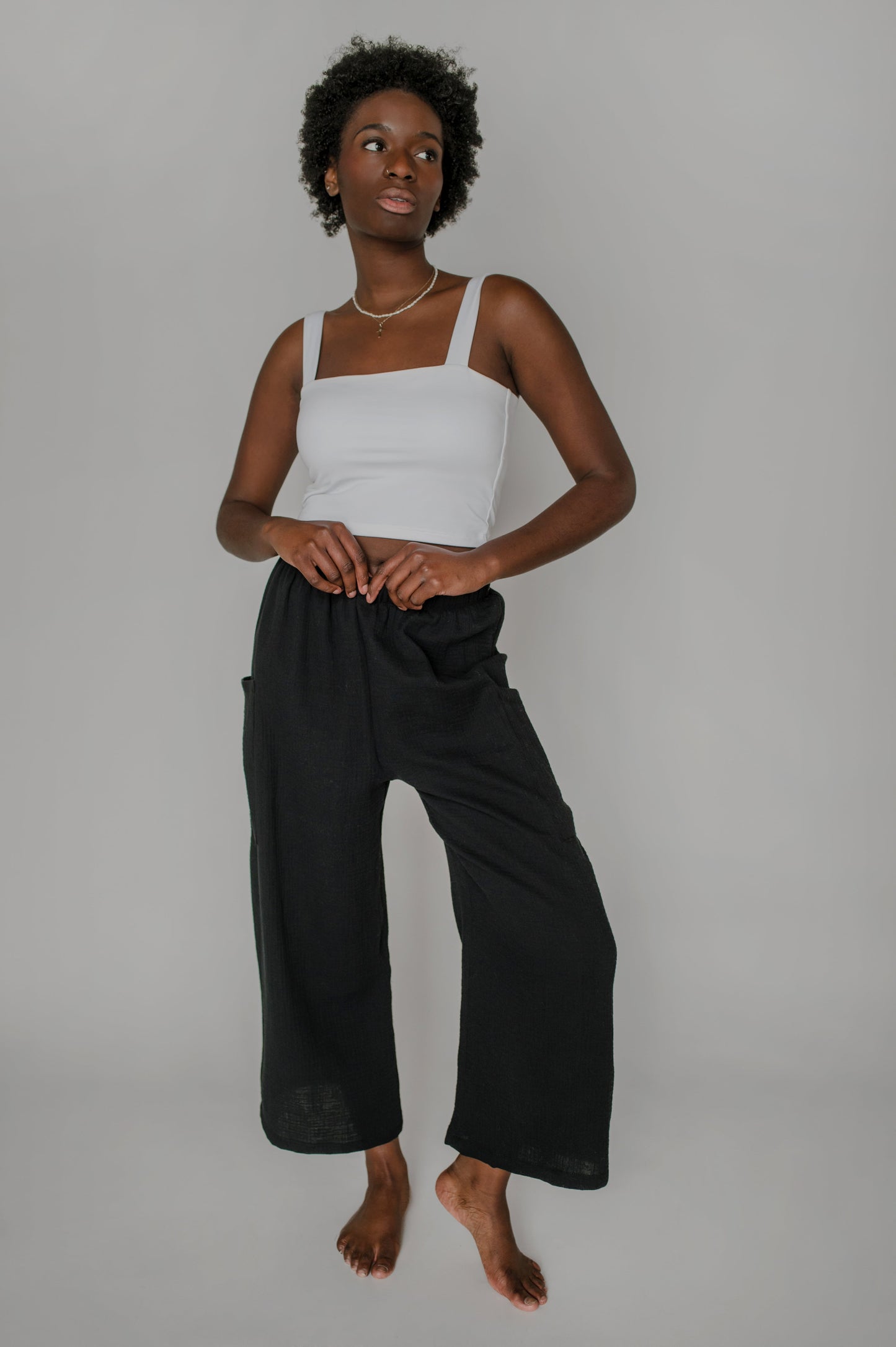 Pantalon large décontracté avec poches