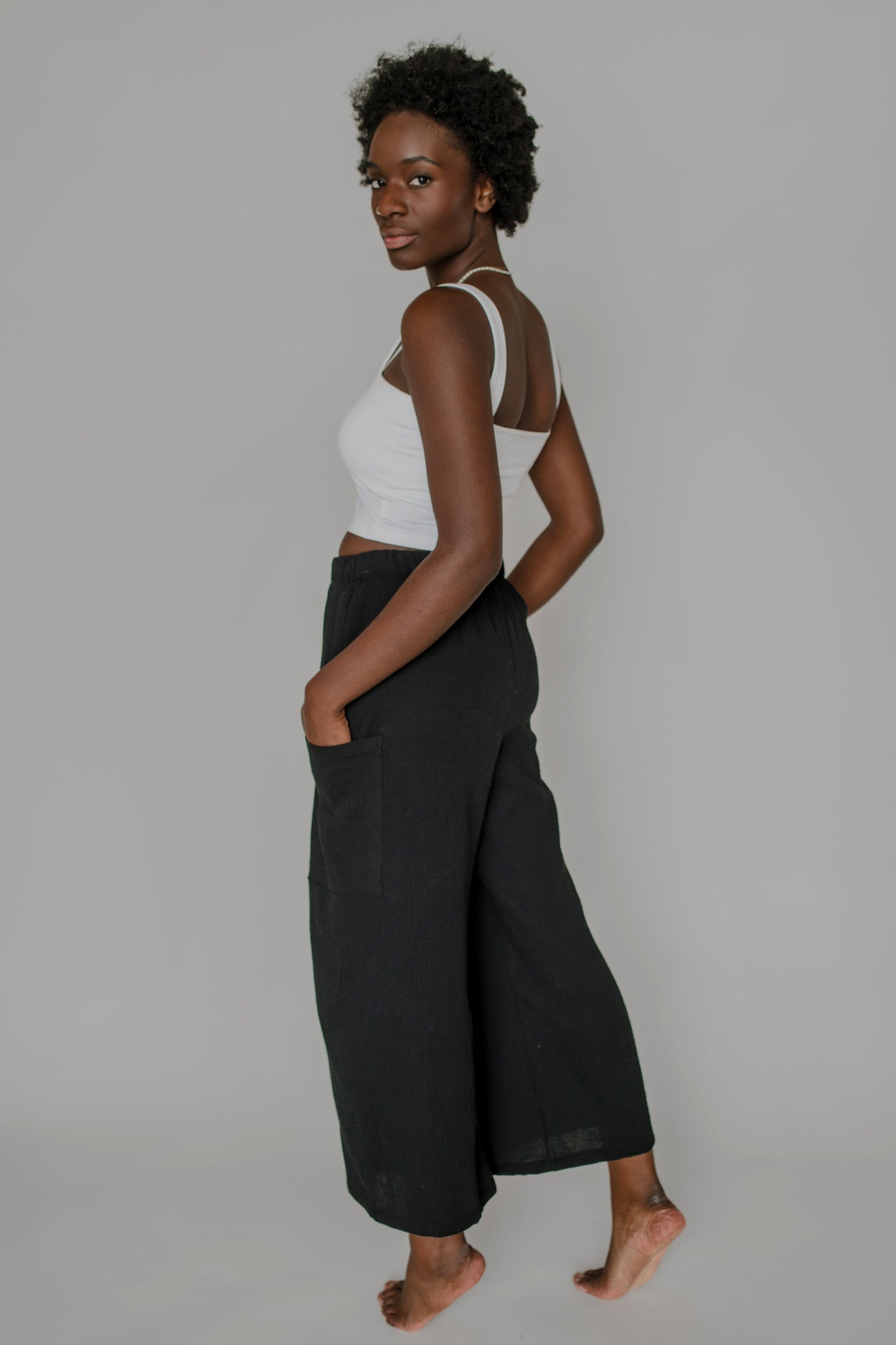 Pantalon large décontracté avec poches