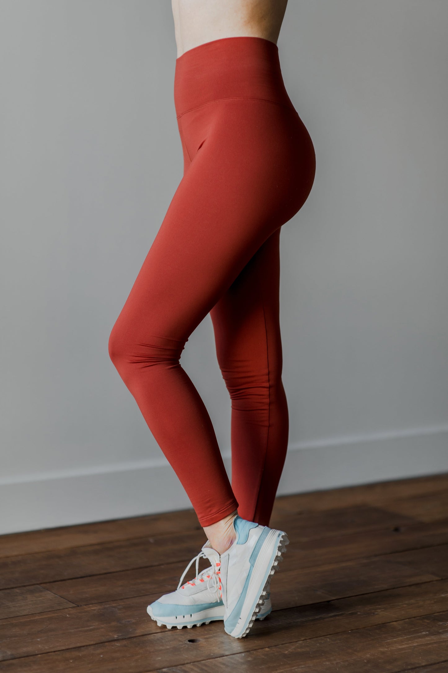 Leggings Taille Haute en Rouge Rouille