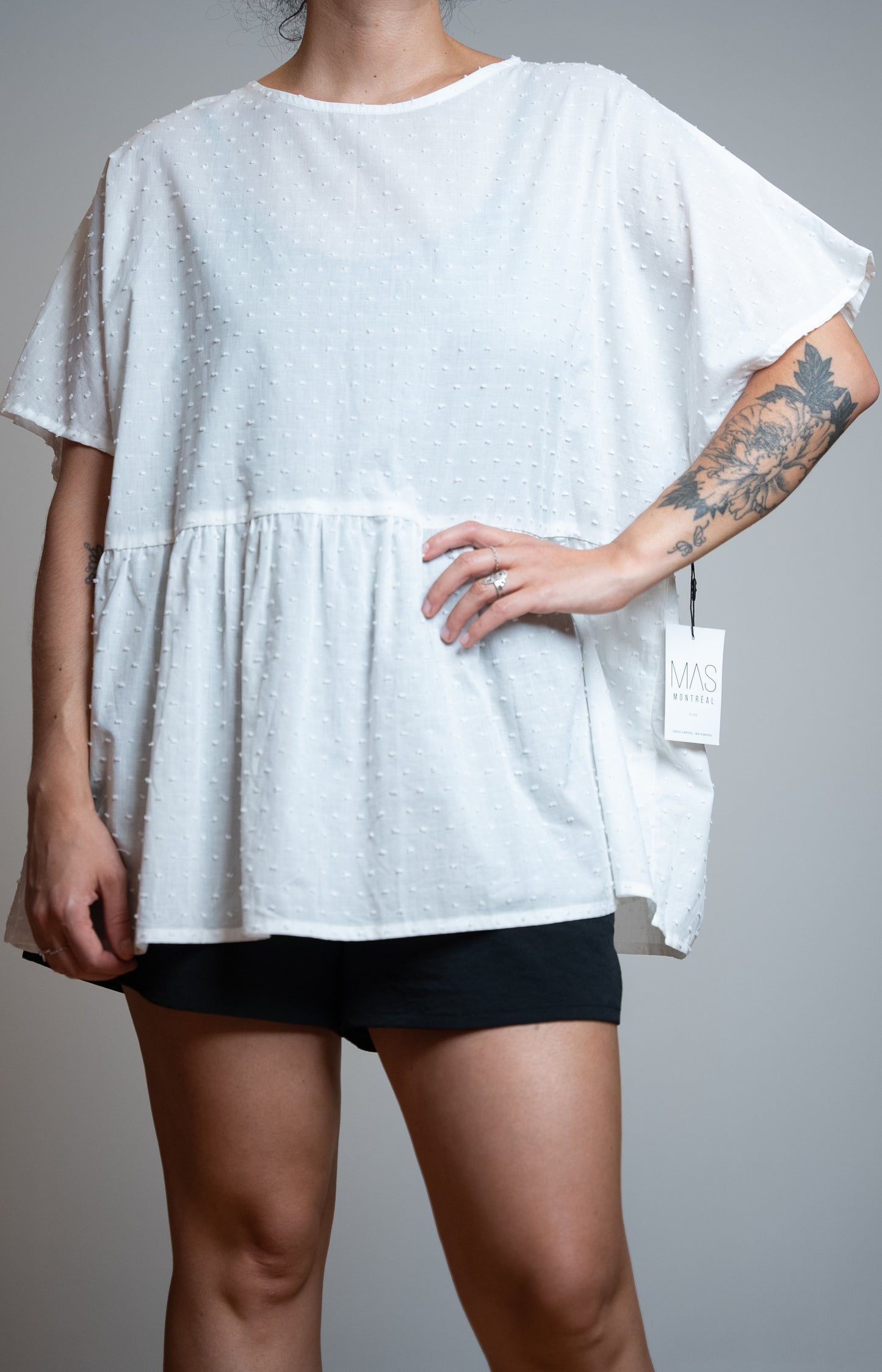 Haut à manches courtes - Blanc | Modèle Tokyo