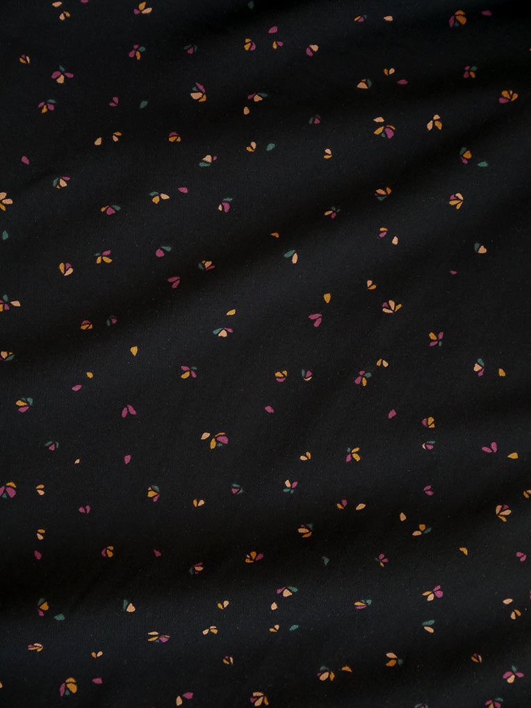 Naomi Wrap Skirt Black Petals