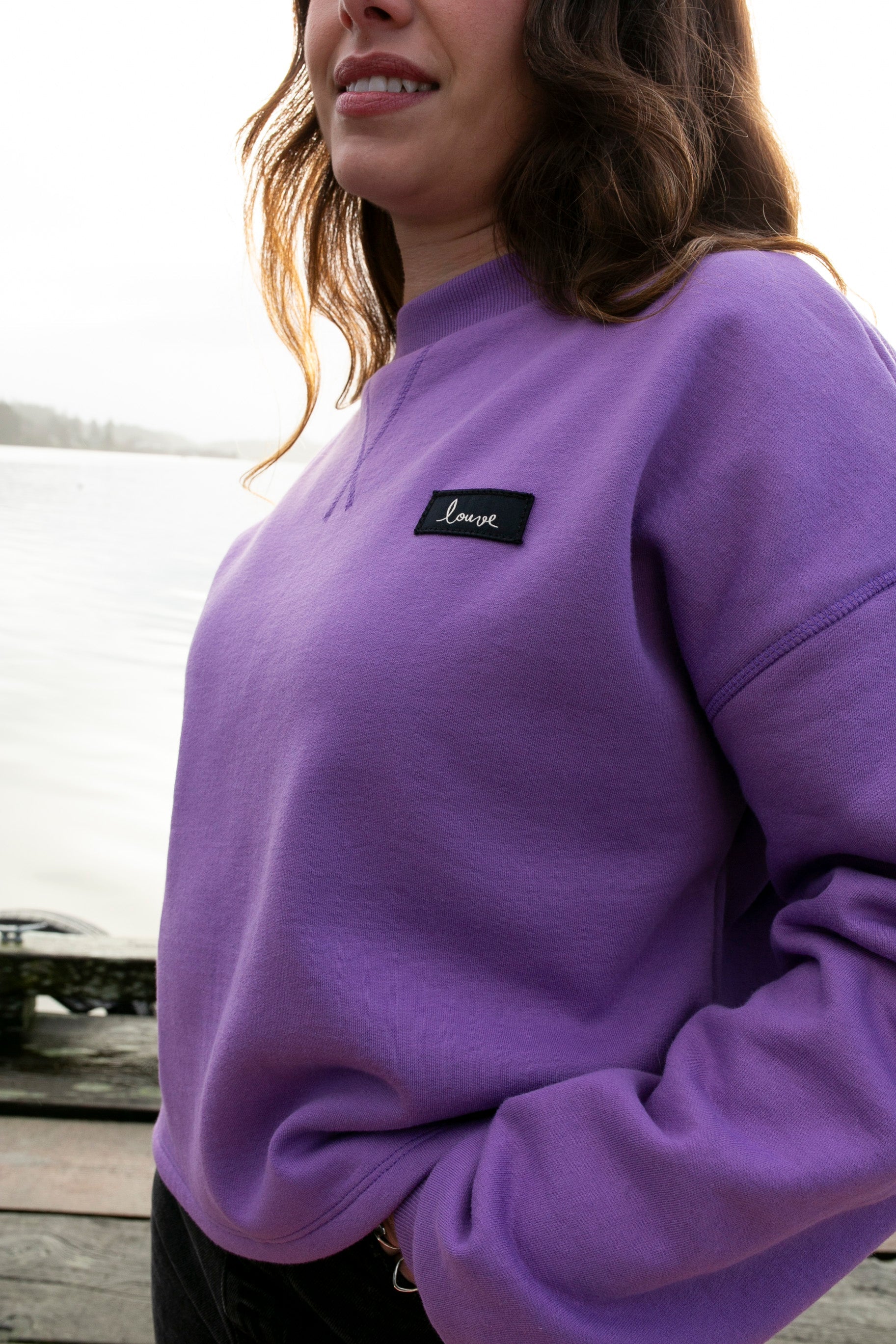 Crewneck violet coupe boxy