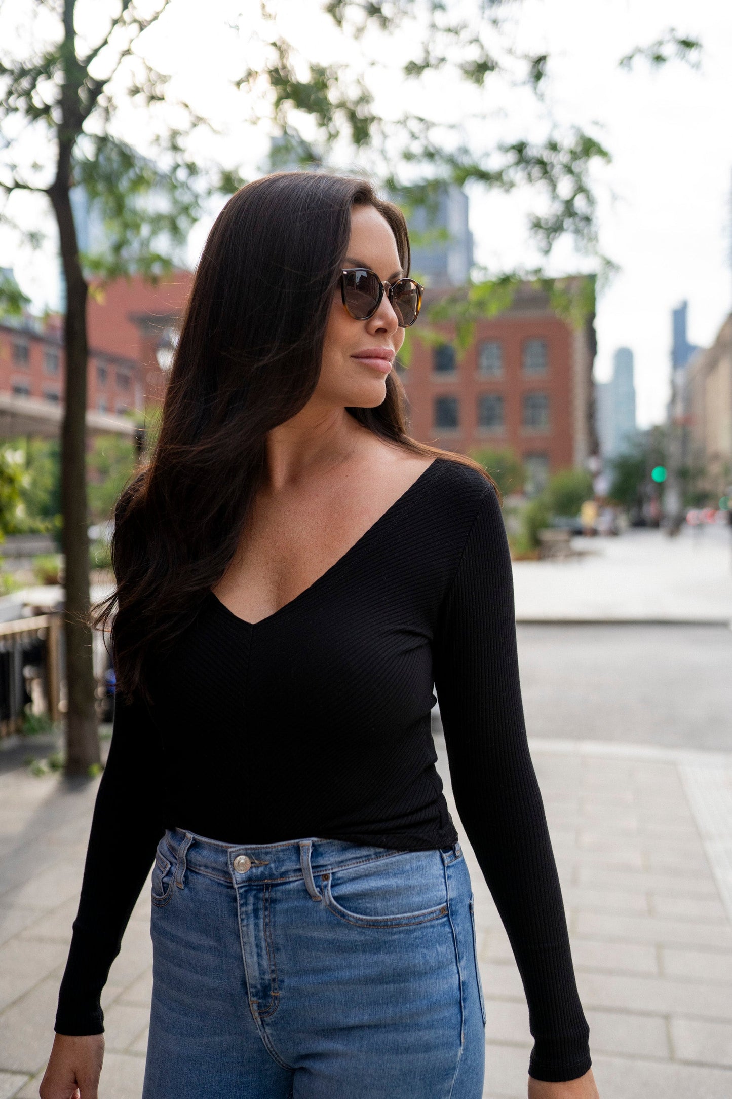 Haut Bamboo Deep v-neck