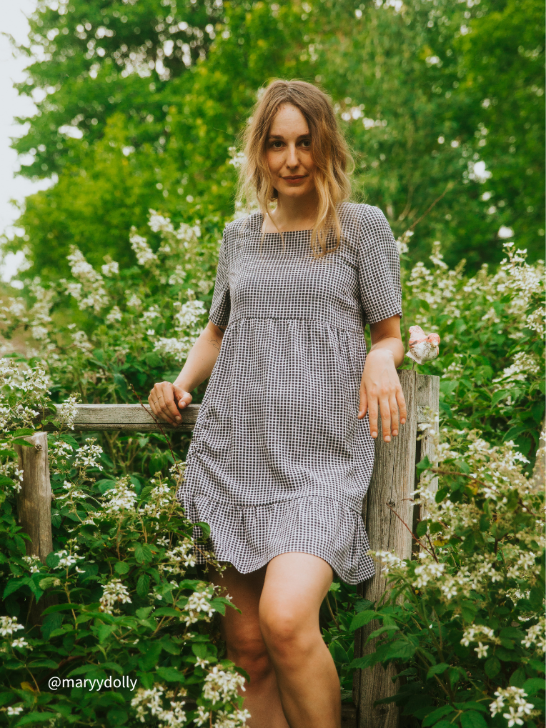 Robe courte à carreaux Kim