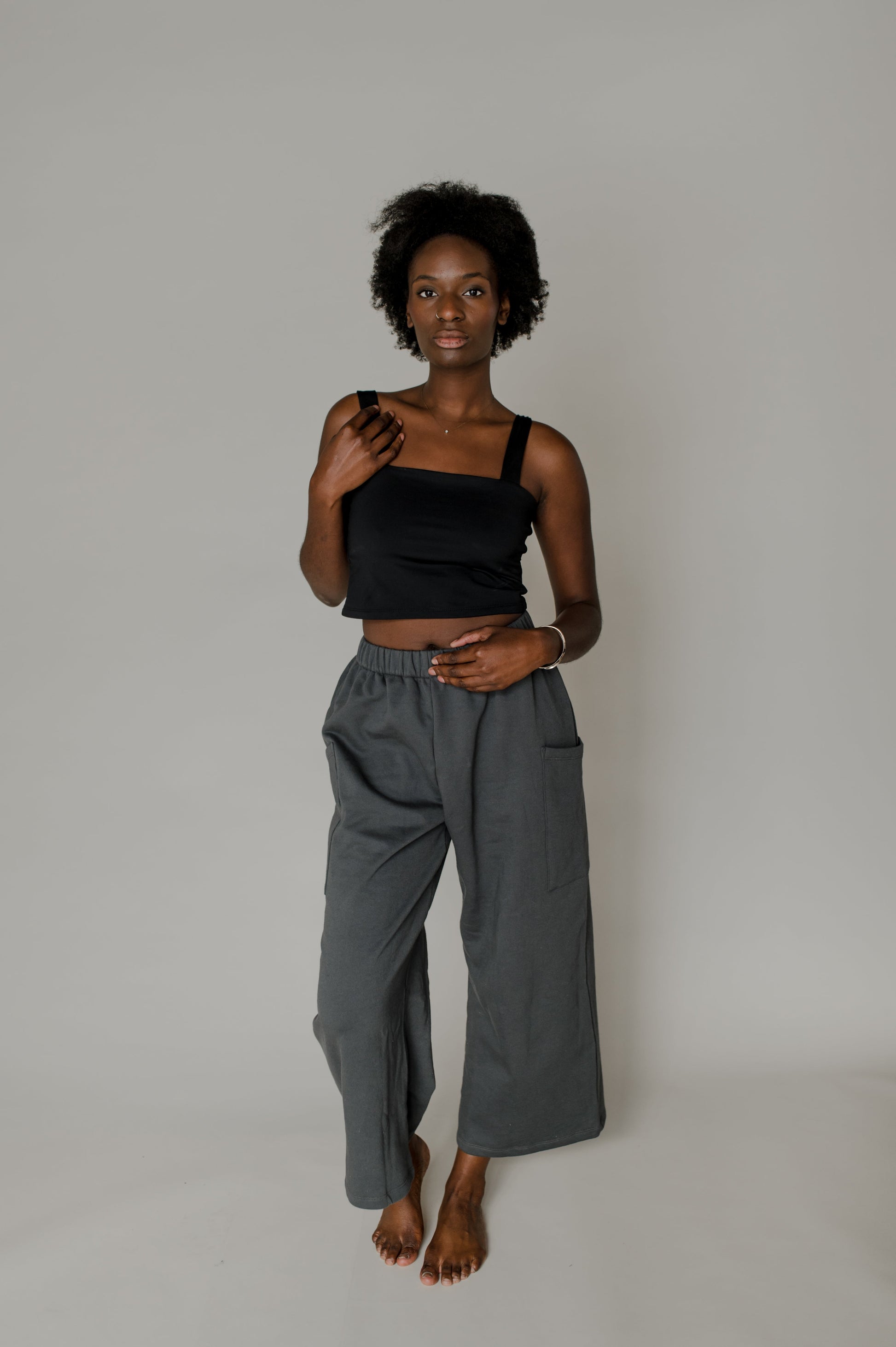 Pantalon cargo molleton blanc crème