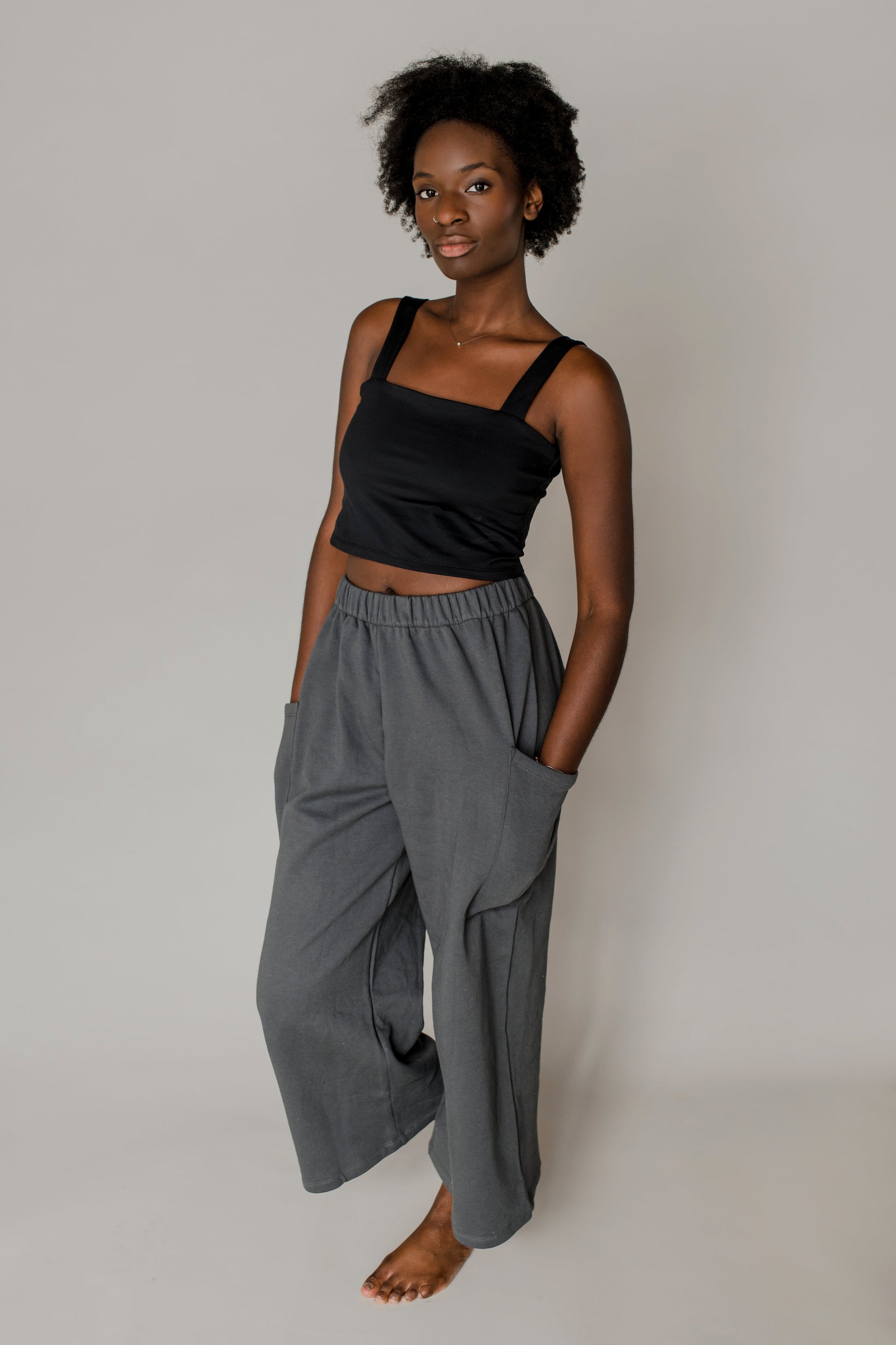 Pantalon cargo molleton blanc crème