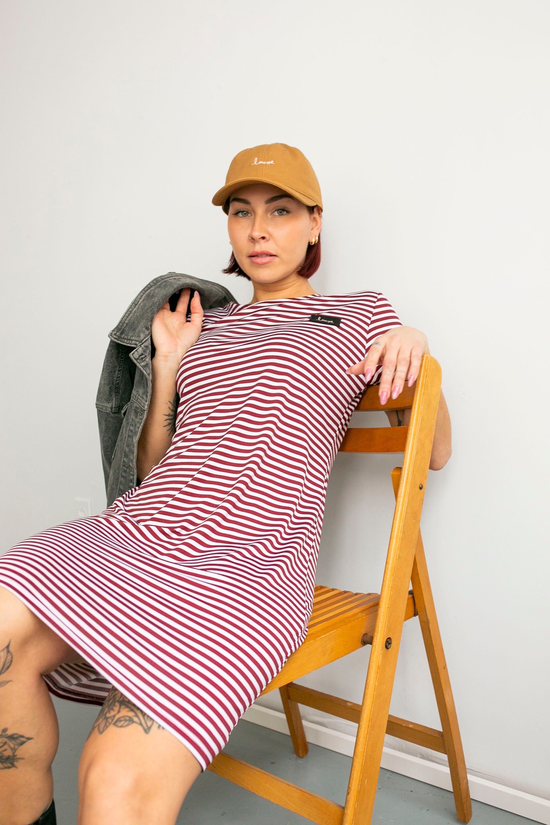 Robe t-shirt à rayures