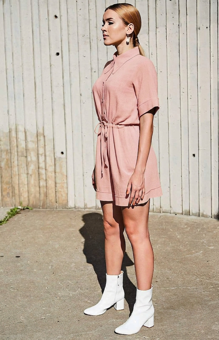 Combi Clarisse - Rose poudre, vue droite
