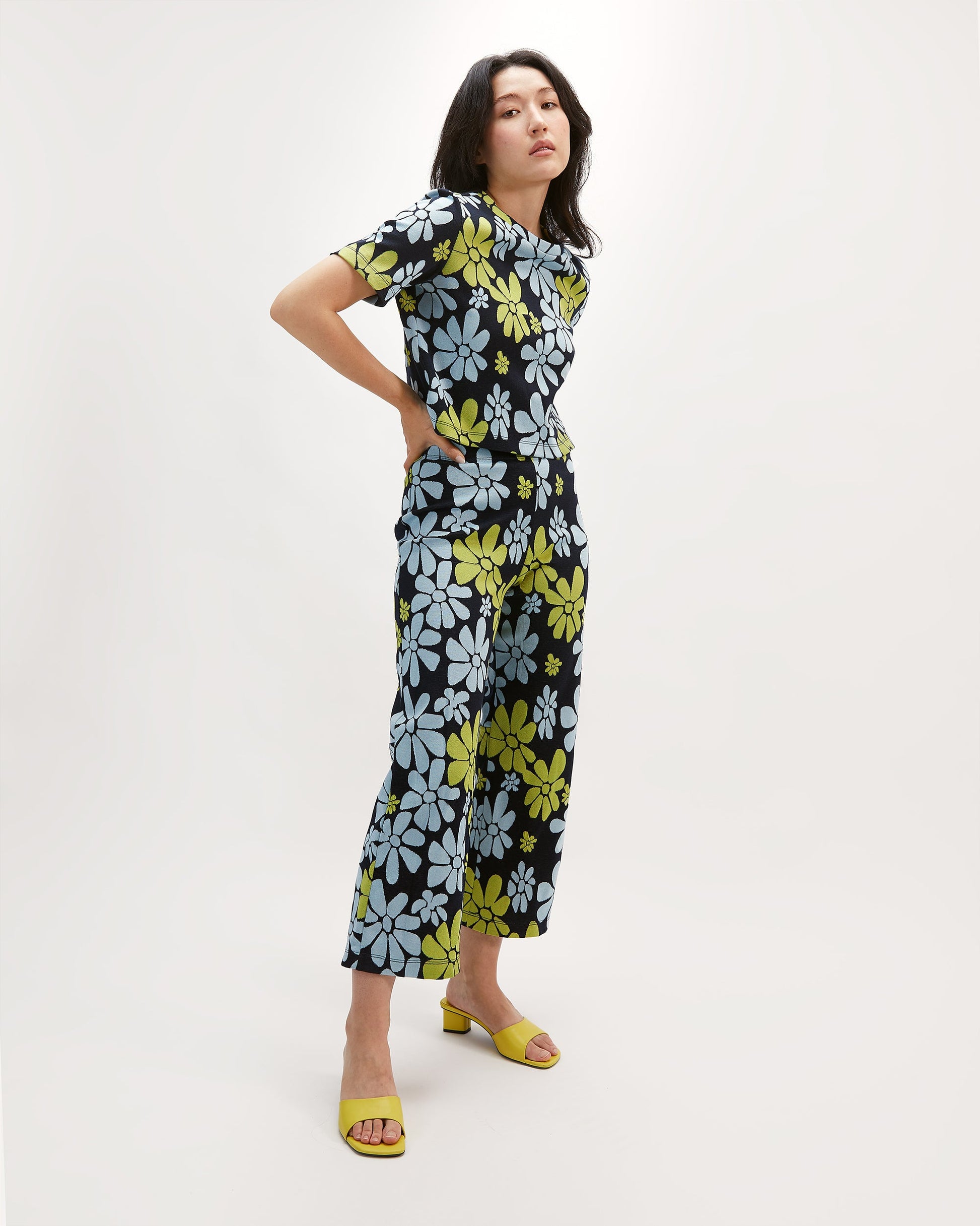 Pantalon coupe droite à fleurs - Simon