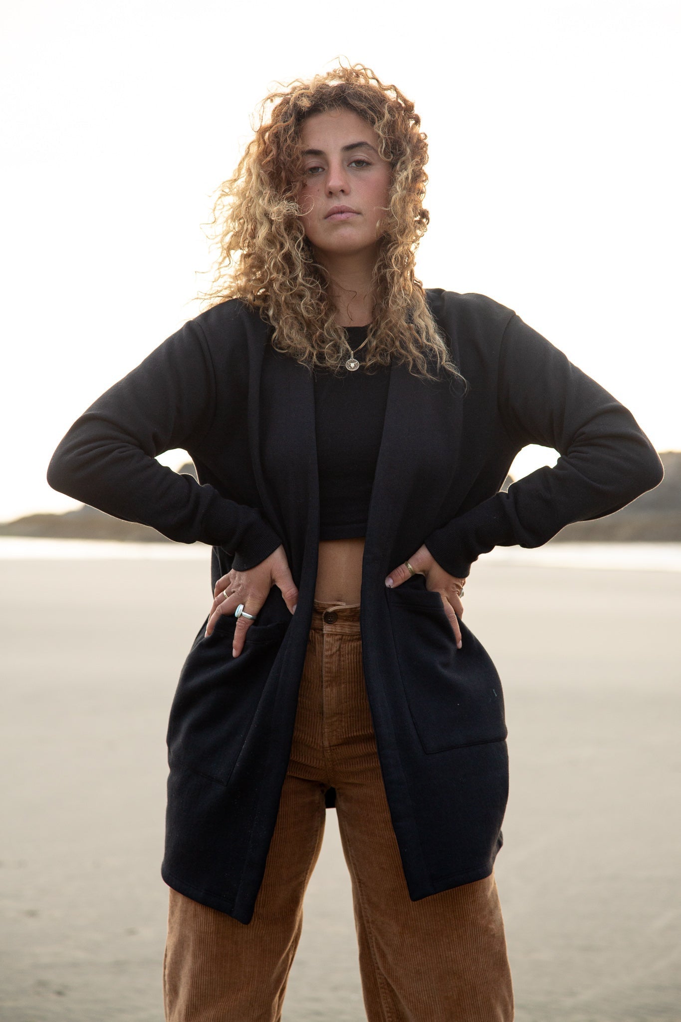 Cardigan ouaté noir