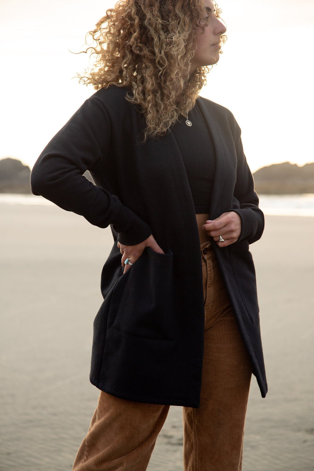 Cardigan ouaté noir
