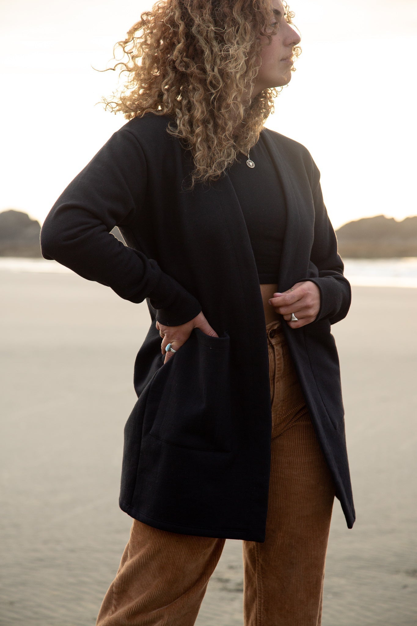 Cardigan ouaté noir