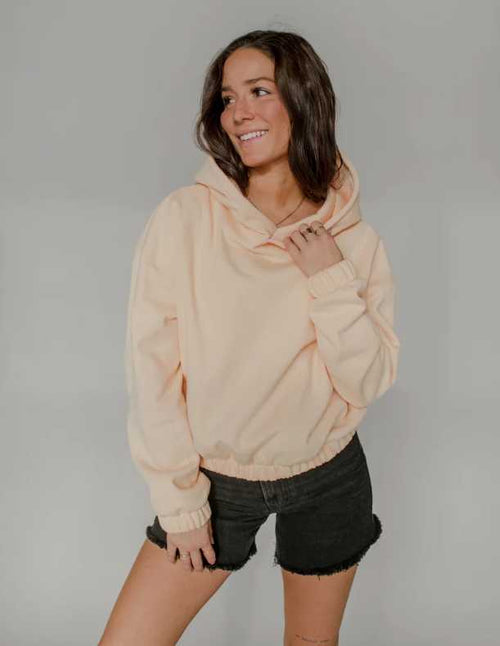 Hoodie pêche néon avec ourlet élastique