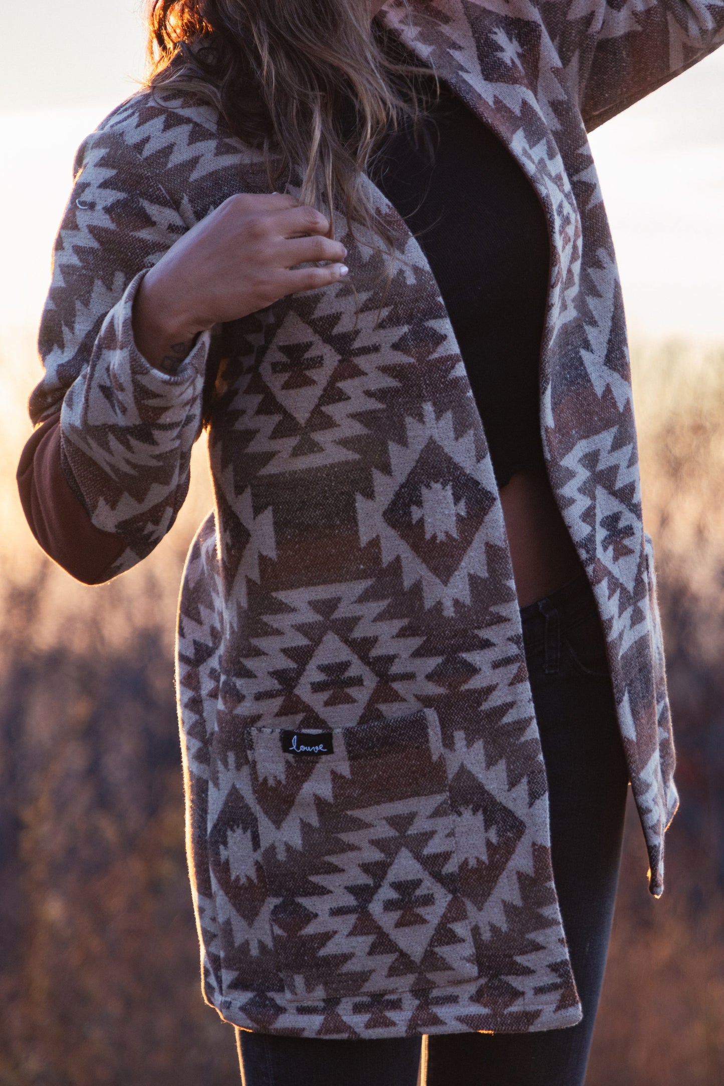 Cardigan à motif géométrique
