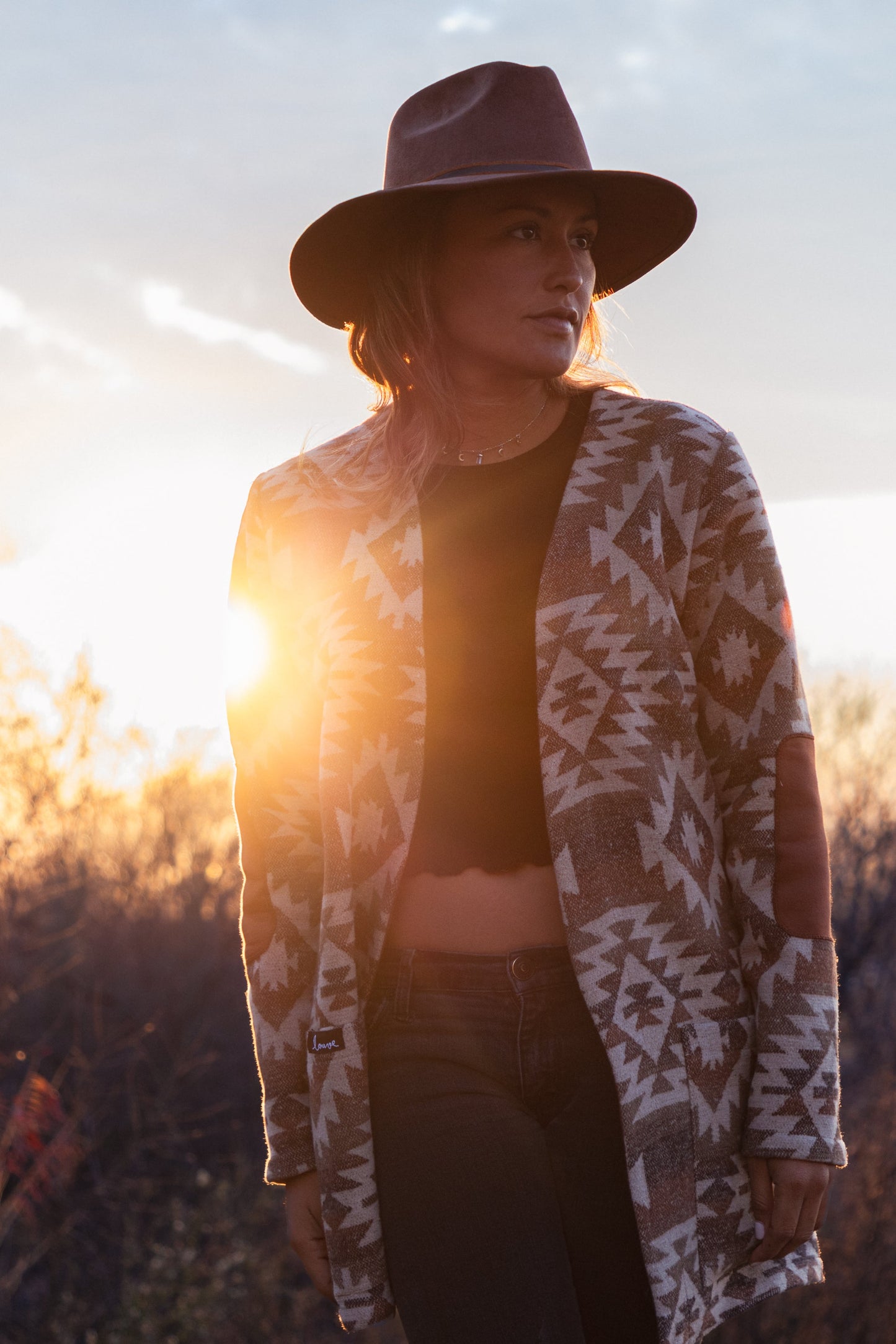 Cardigan à motif géométrique