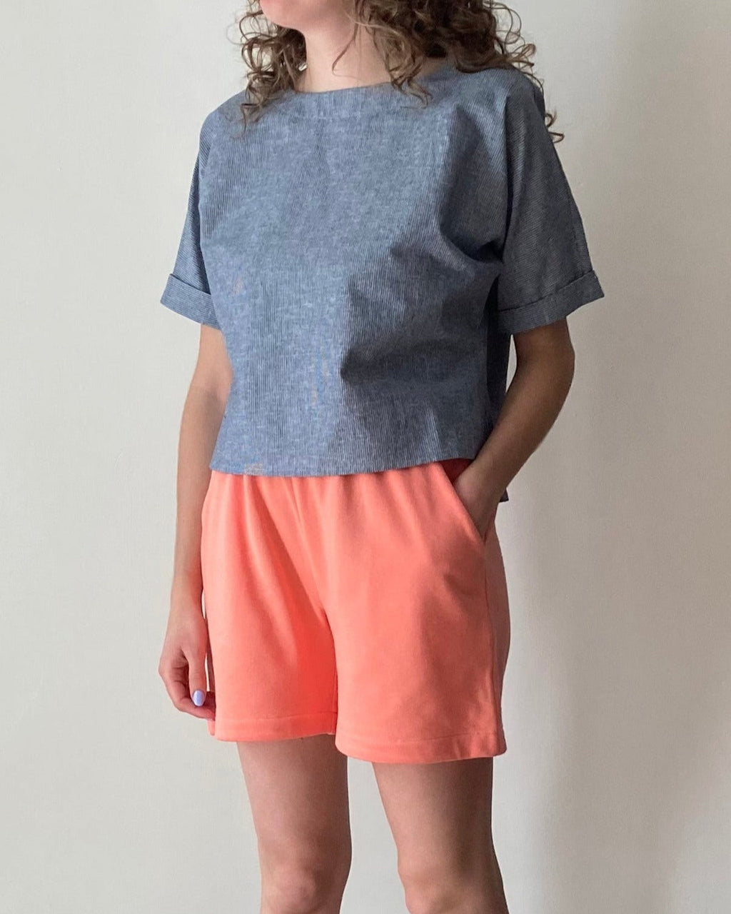 Short de tricot unisexe rose lilas