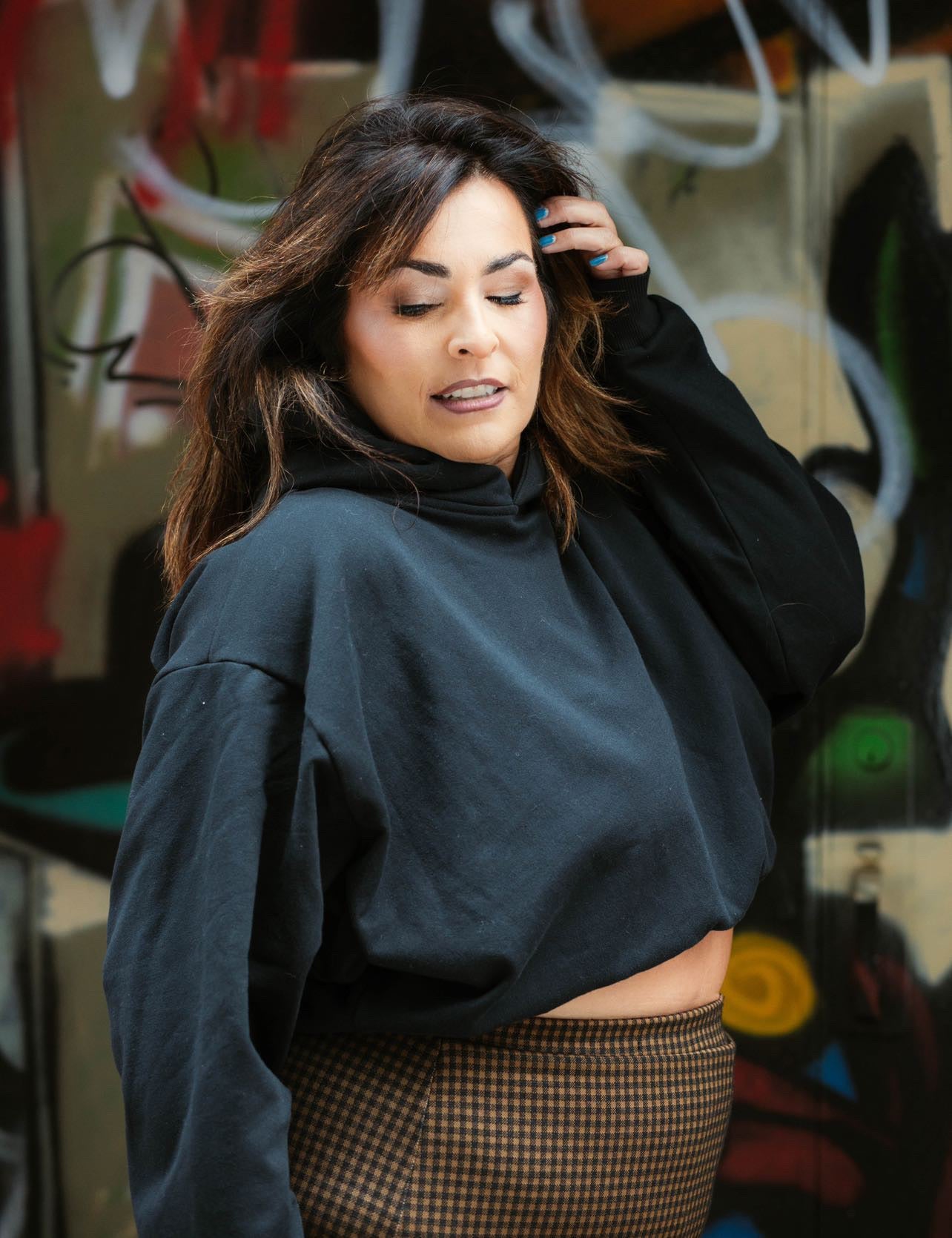 Hoodie Dolman vert en coton